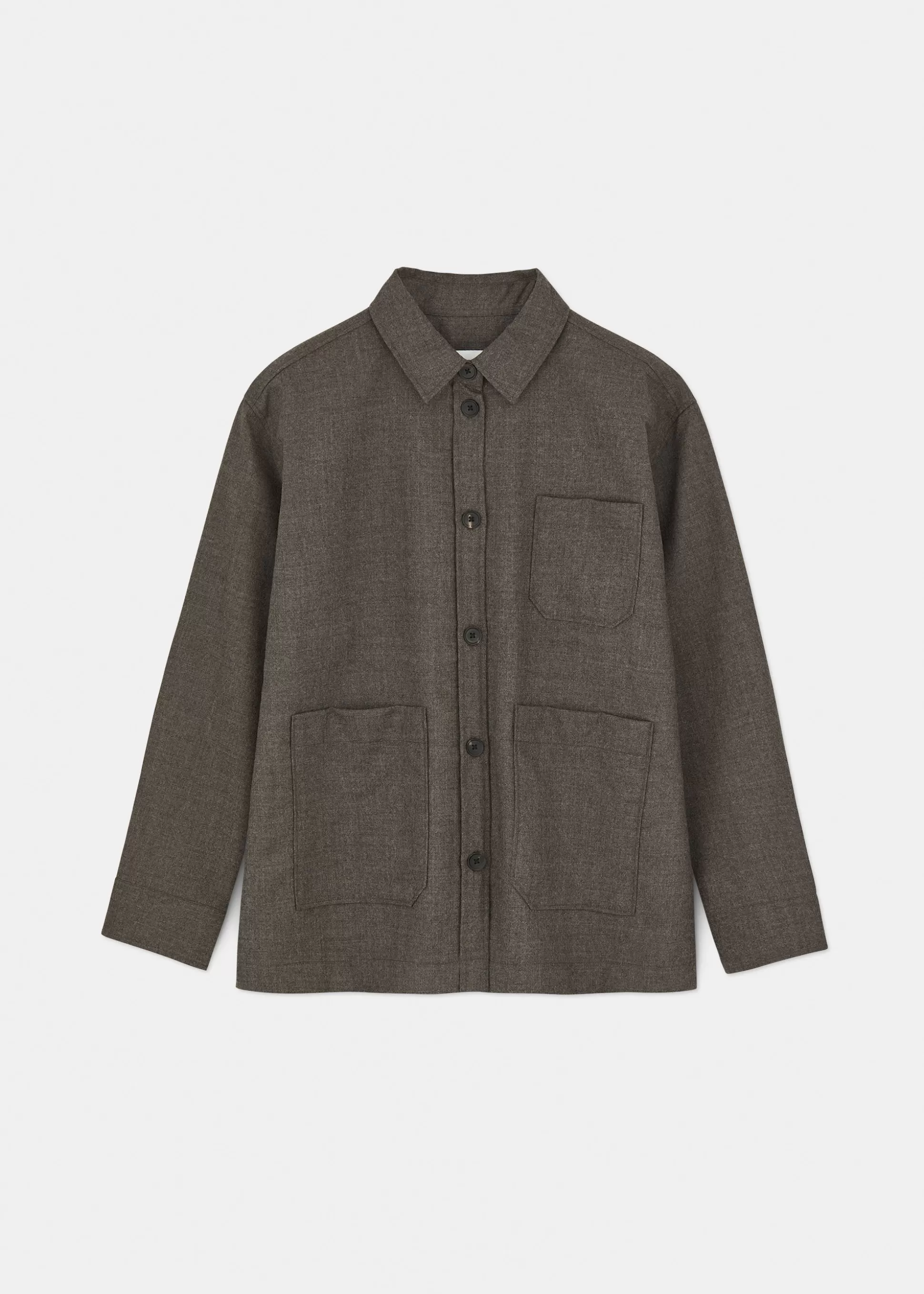 aiayu Skjorter<Ashly shirt fine wool Brownie Melange
