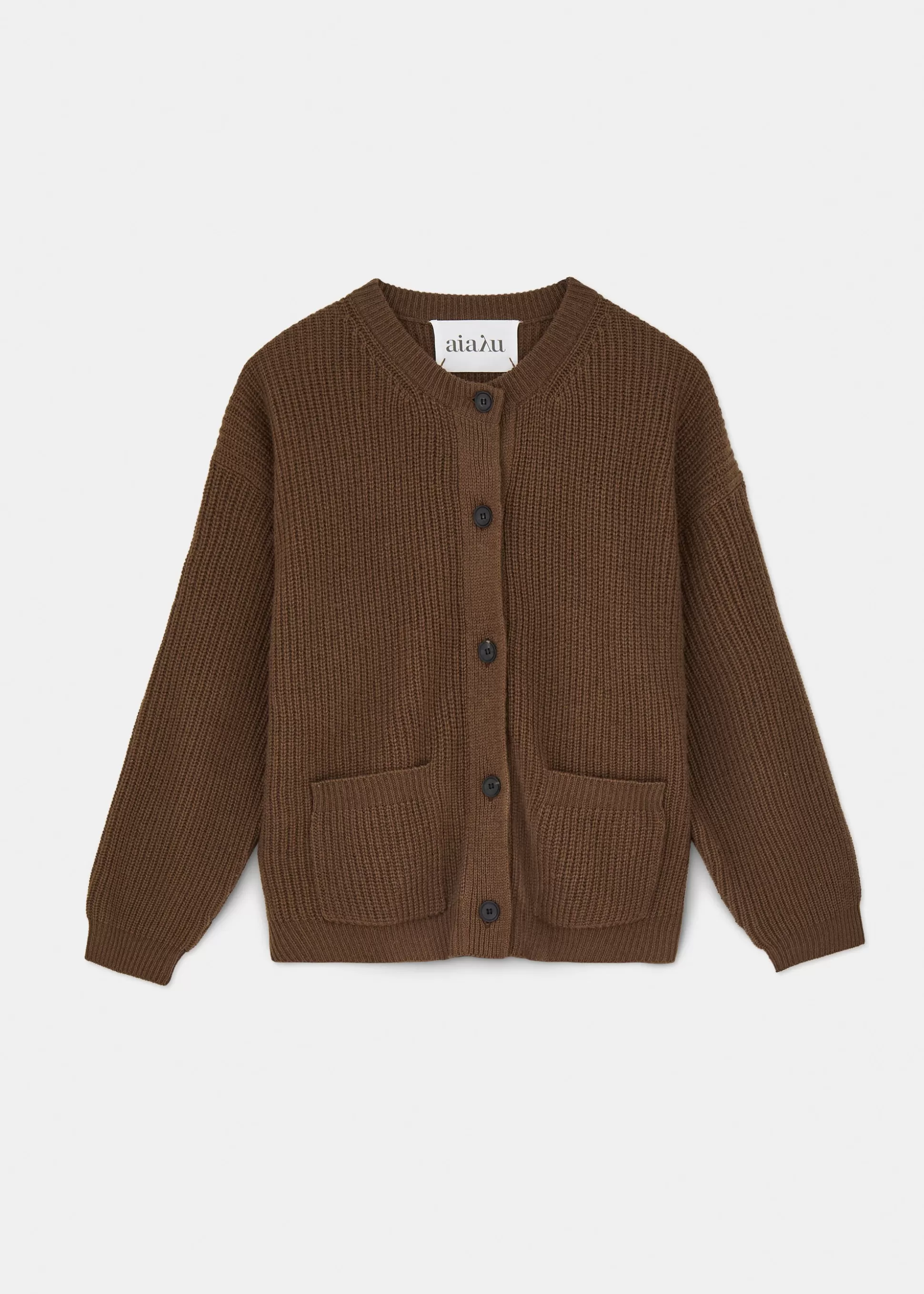 aiayu Cardigans | Strik<Bine wool cardigan Brown Sugar