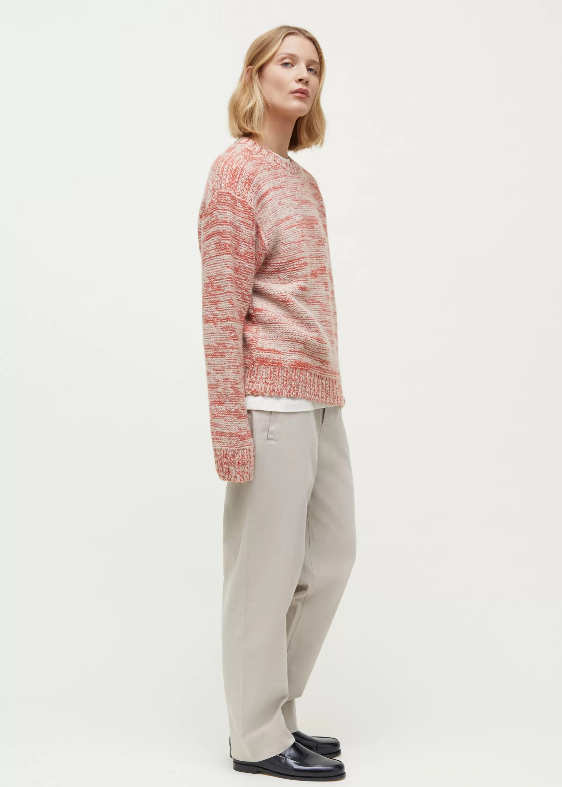 aiayu Strik<Blair llama wool sweater Mix Orange
