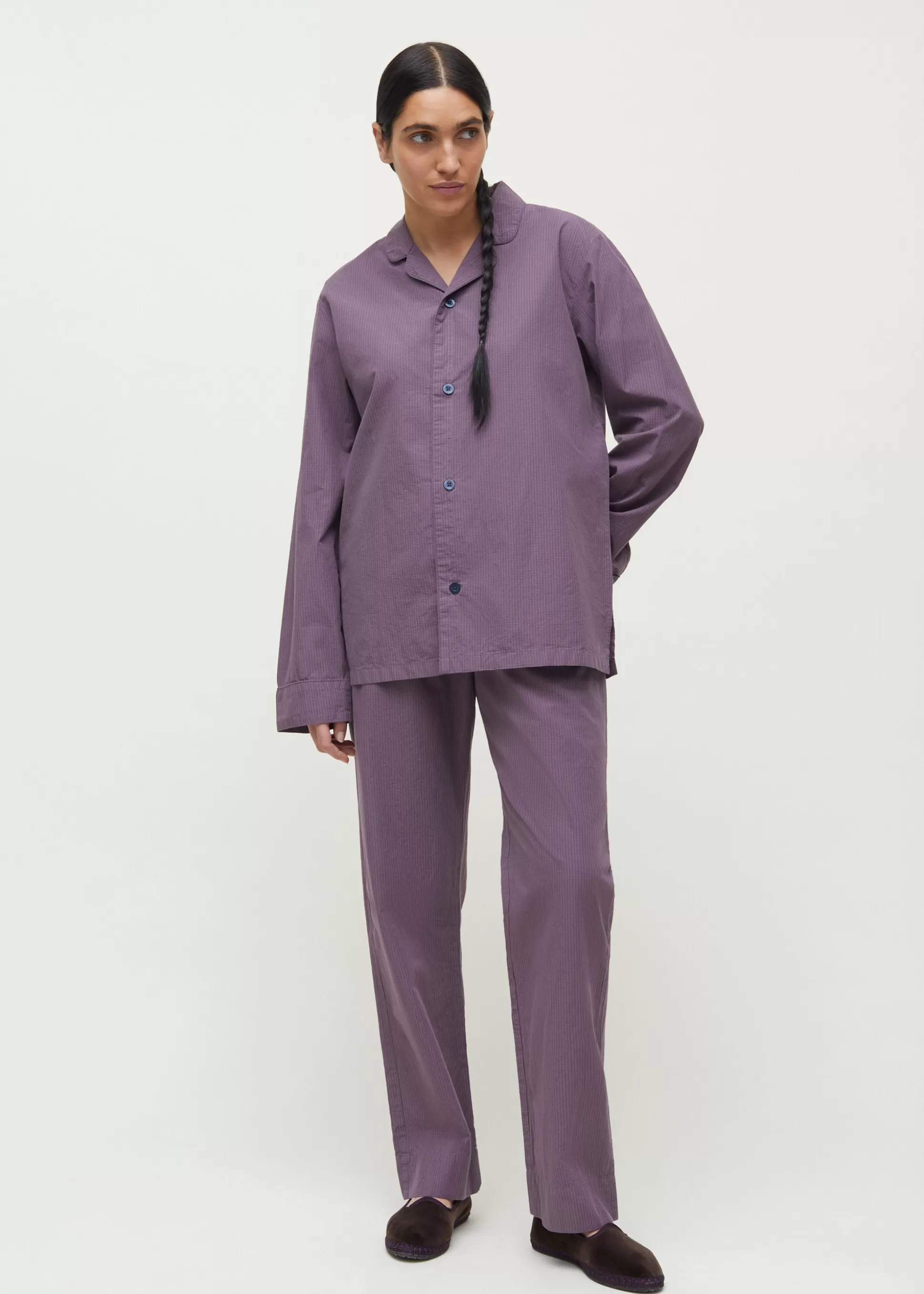 aiayu Pyjamas<Classic pyjamas check Mix Vintage Violet
