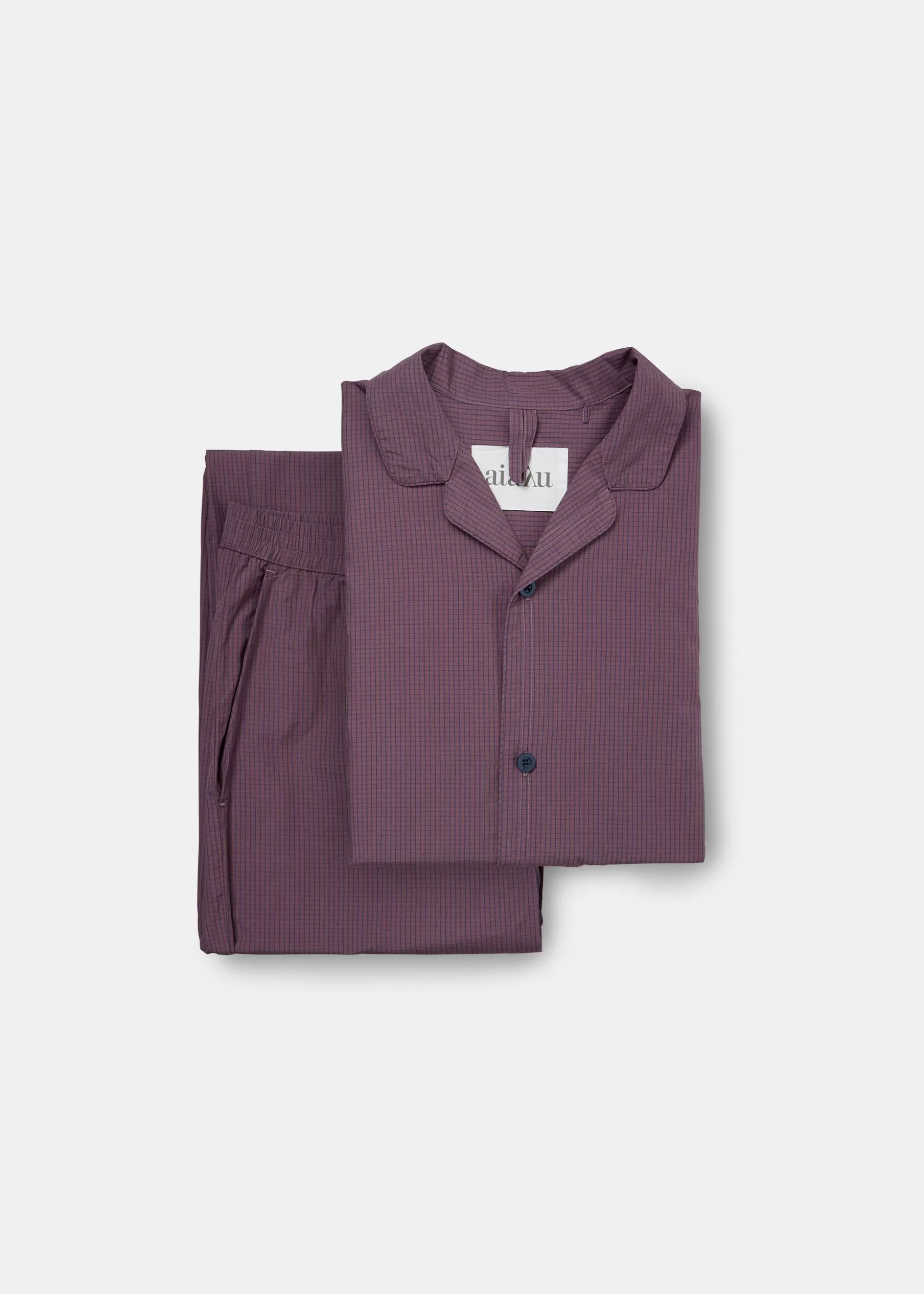 aiayu Pyjamas<Classic pyjamas check Mix Vintage Violet