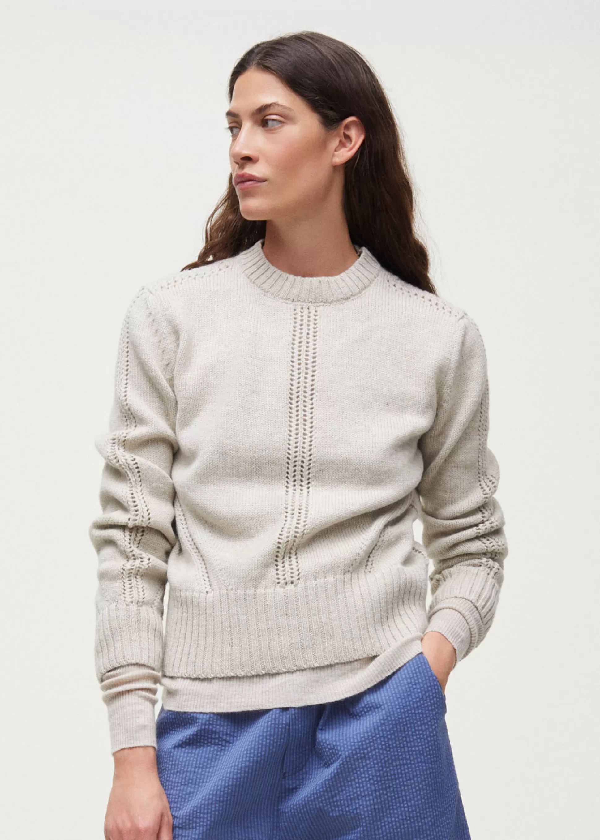 aiayu Strik<Clio llama wool sweater Pure Natural
