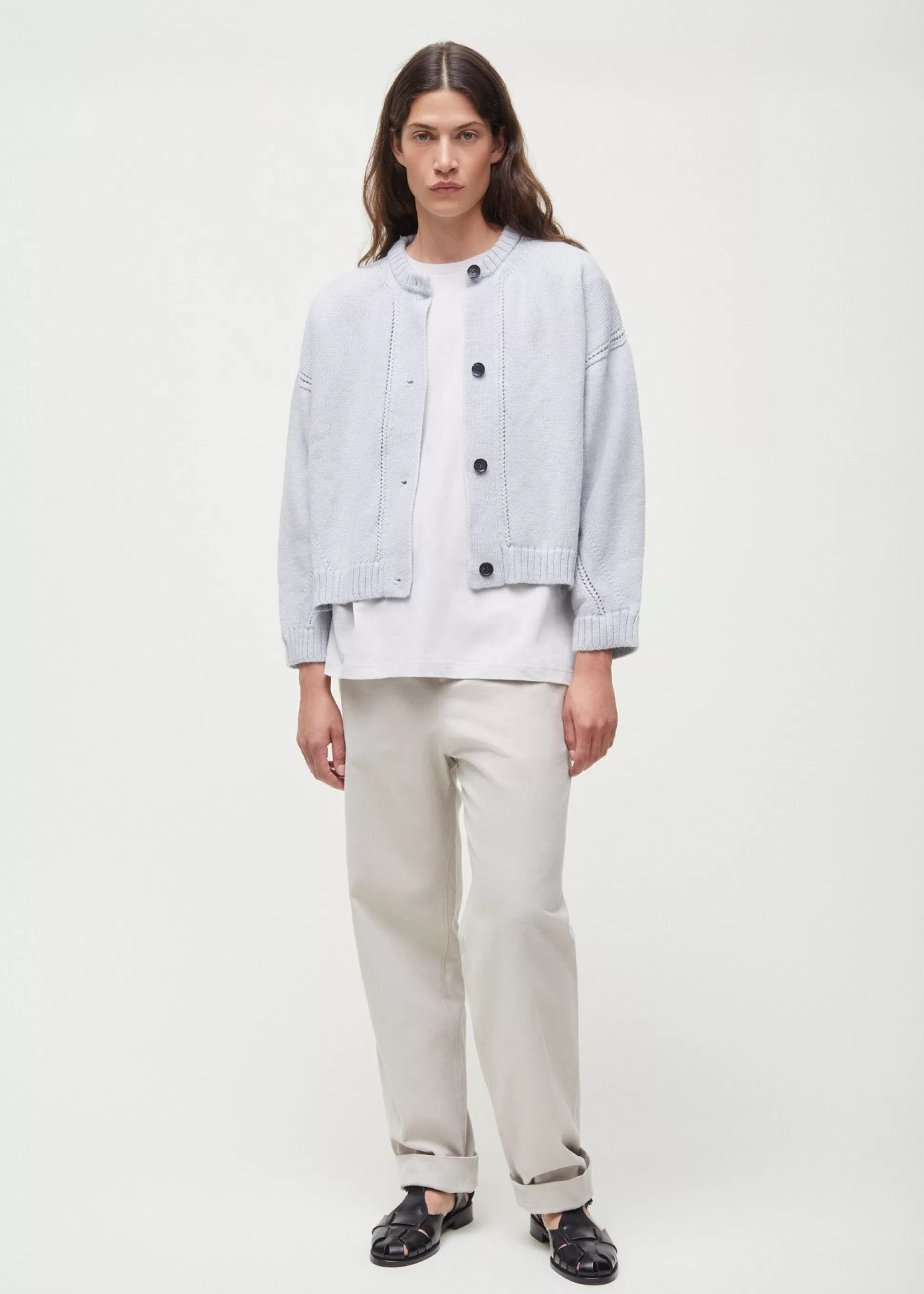 aiayu Cardigans | Strik<Coban llama wool cardigan Water