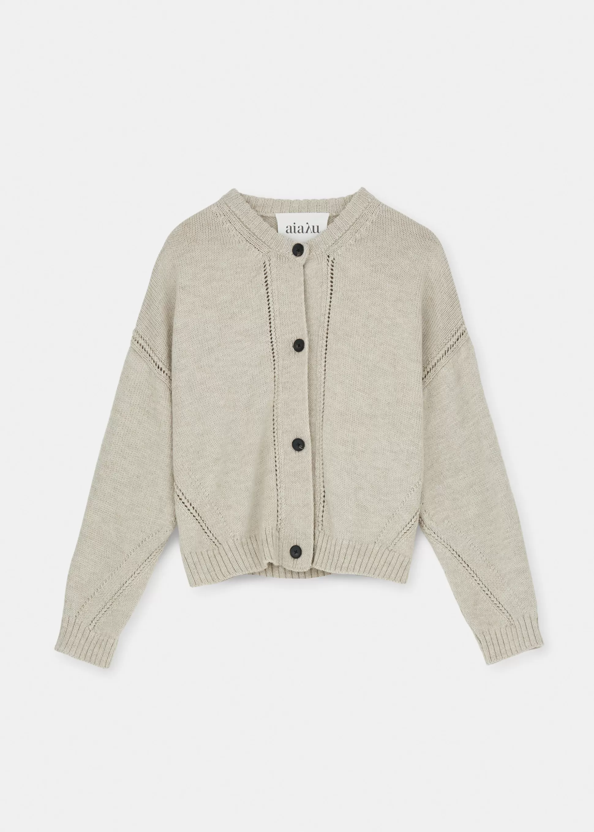 aiayu Cardigans | Strik<Coban llama wool cardigan Pure Natural