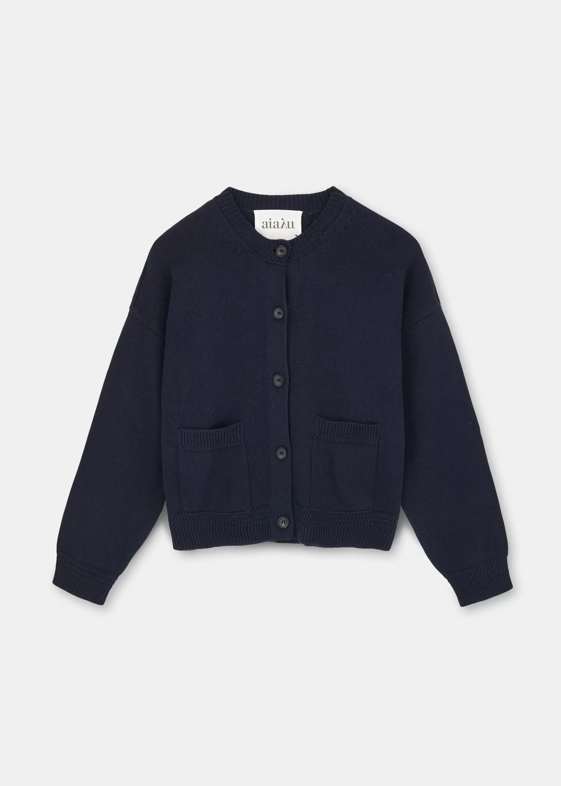 aiayu Cardigans | Strik<Cobe cotton cardigan Navy