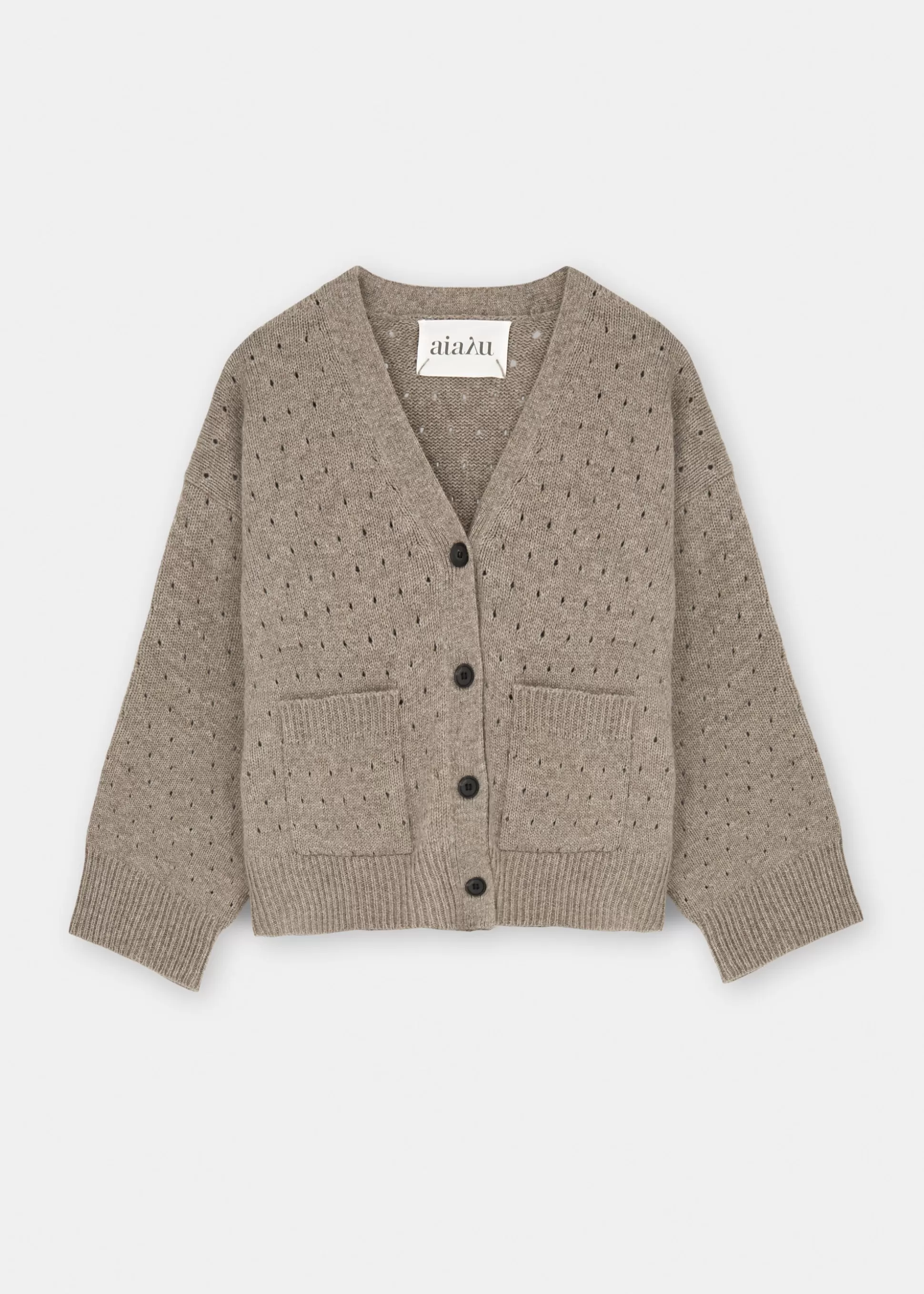 aiayu Cardigans | Strik<Cora dot wool cardigan Pure Soil