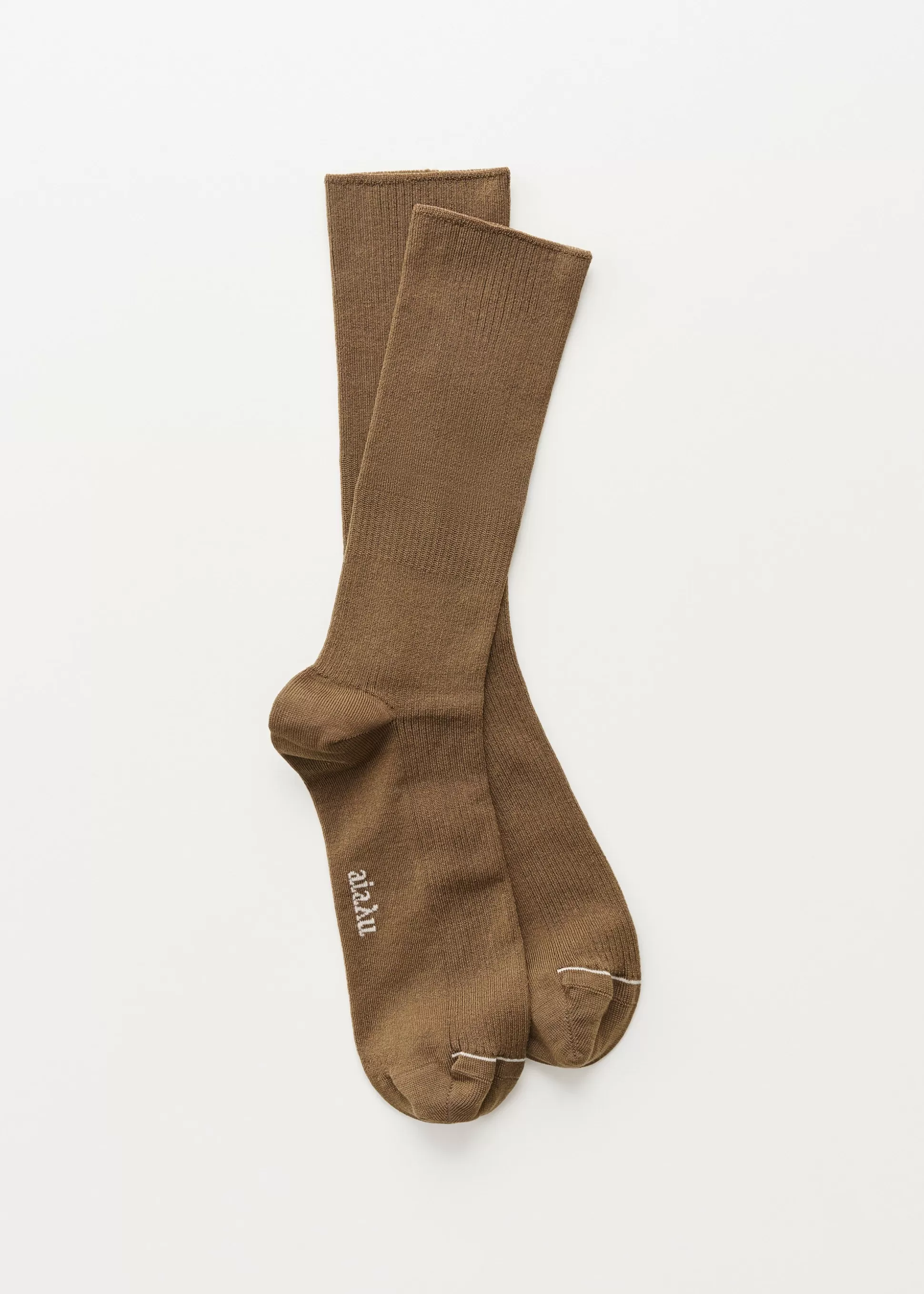 aiayu Strømper<Cotton rib socks Chestnut