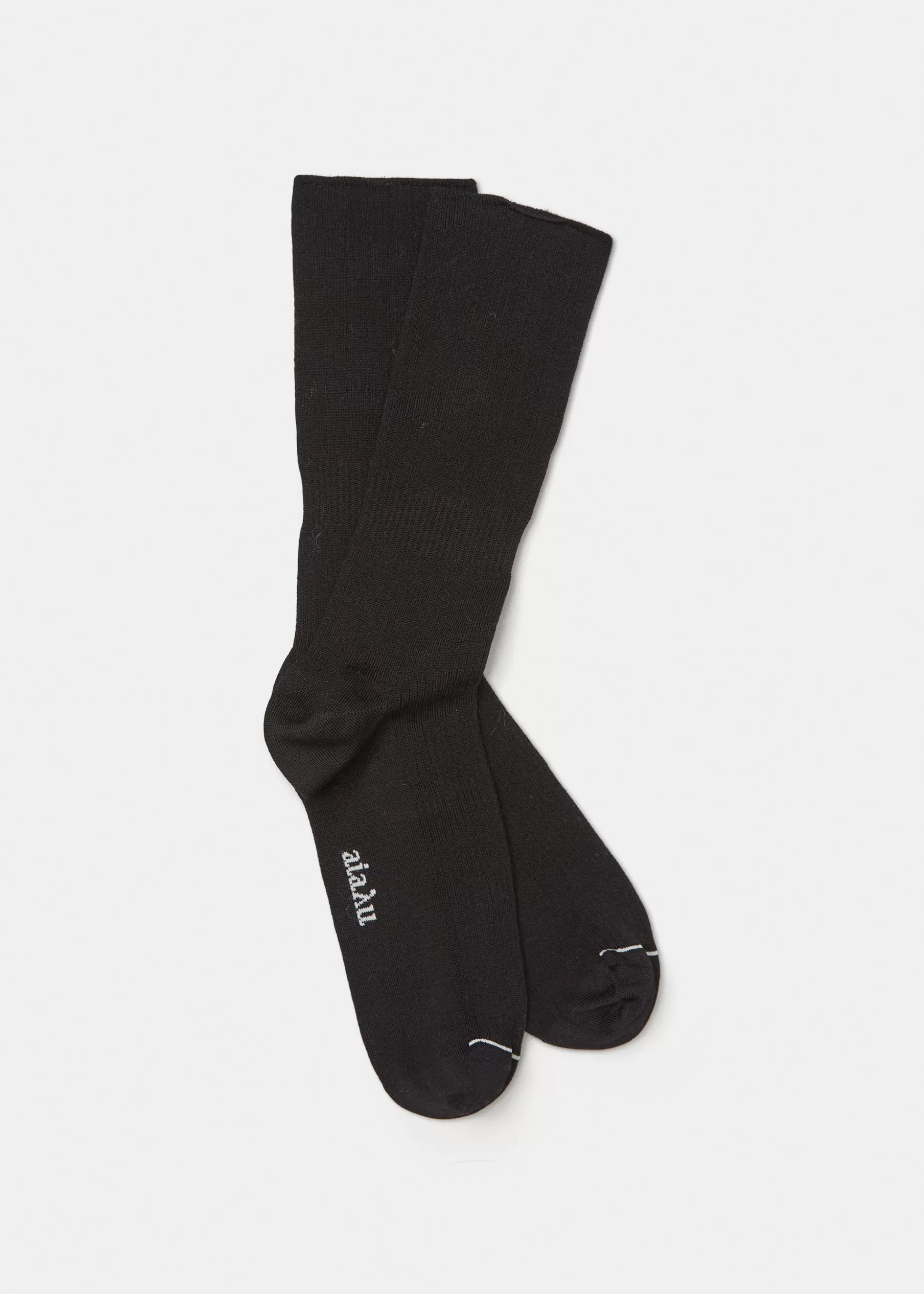aiayu Strømper<Cotton rib socks Black