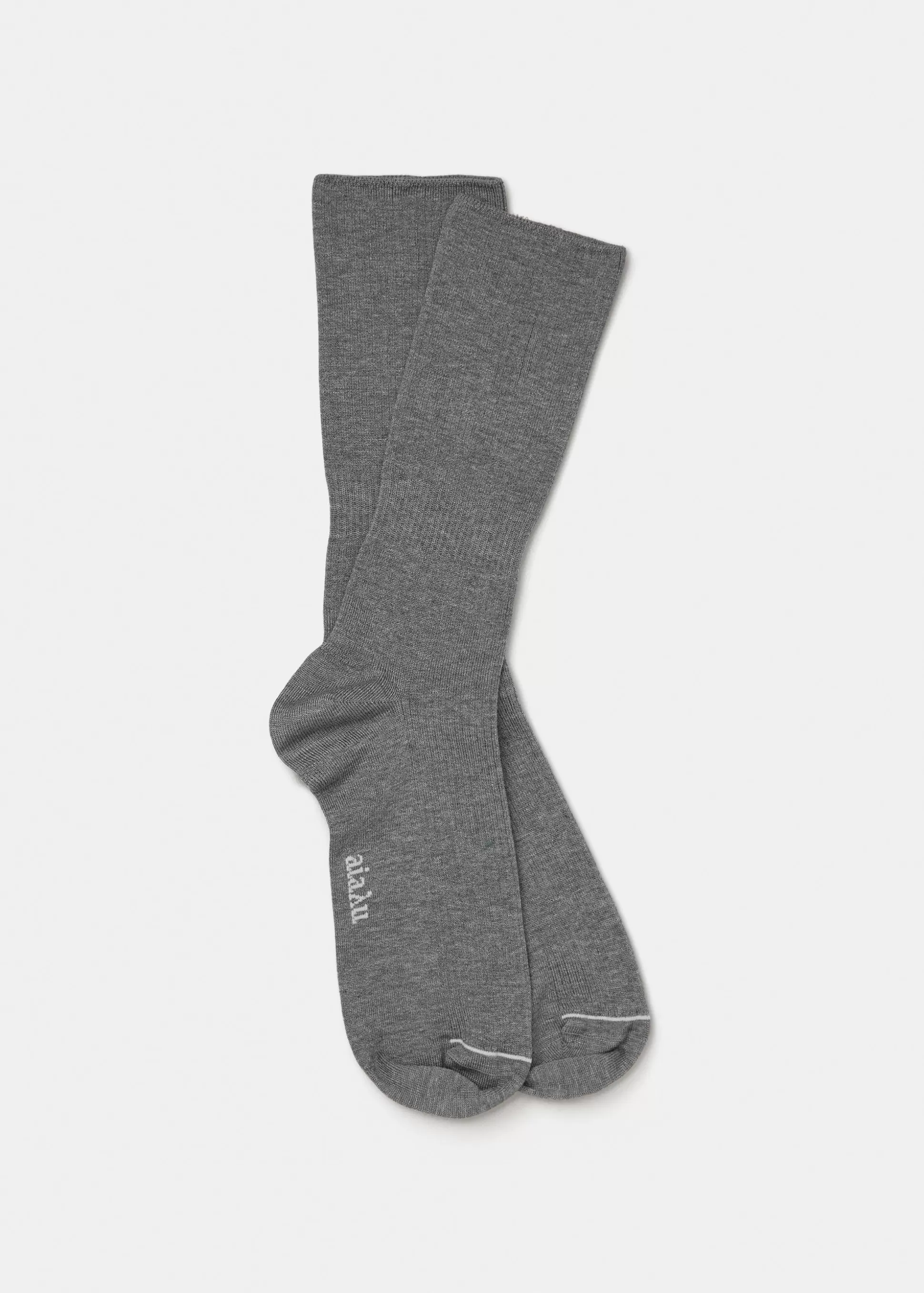 aiayu Strømper<Cotton rib socks Grey Melange