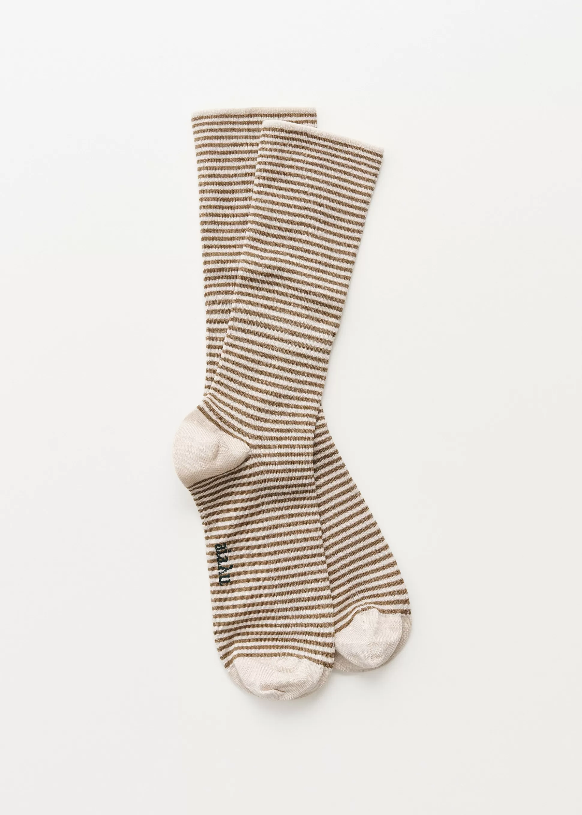 aiayu Strømper<Cotton stripe socks Mix Chestnut