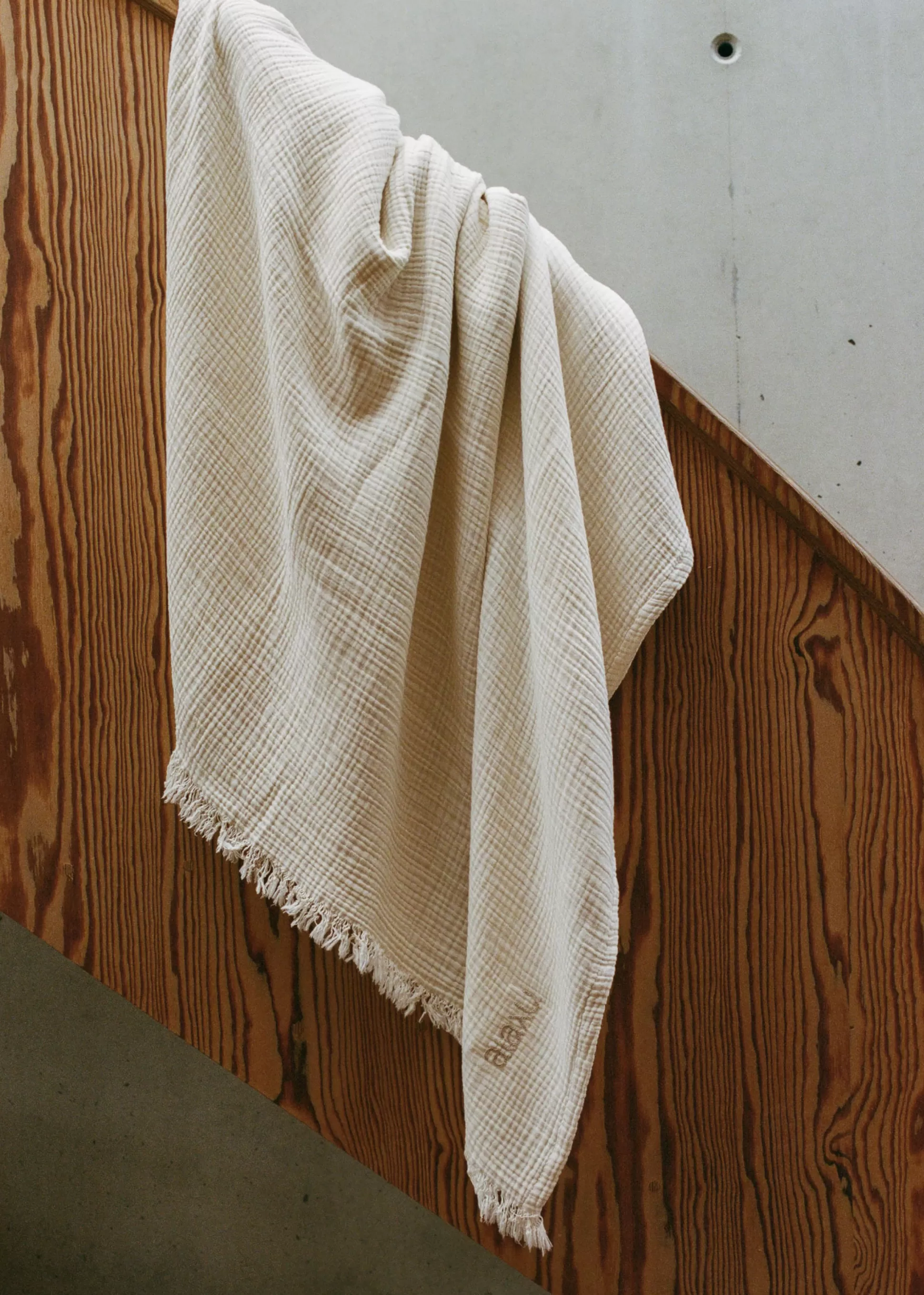 aiayu Plaider<Cotton throw - 150x200 Pure Ecru