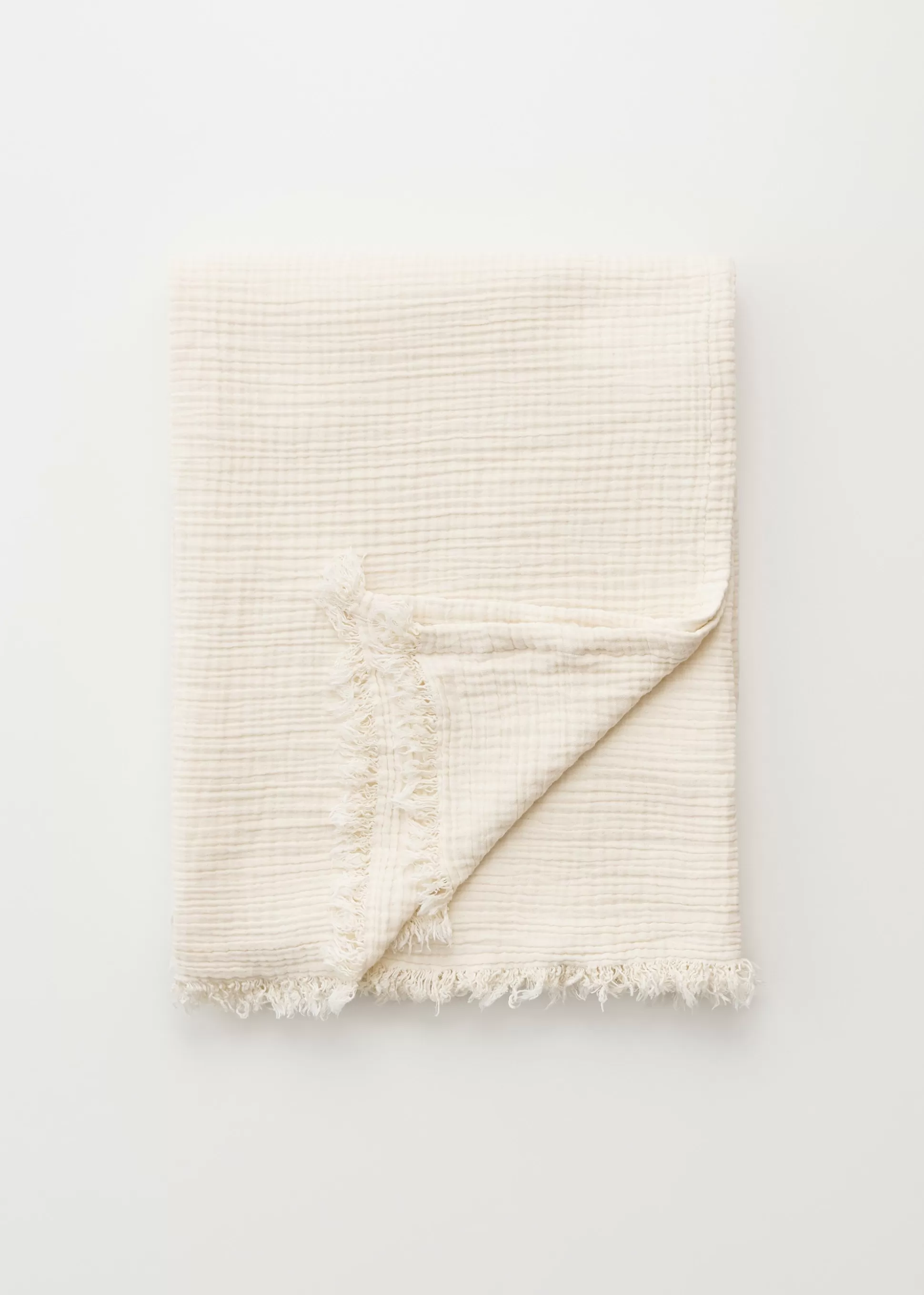 aiayu Plaider<Cotton throw - 150x200 Pure Ecru