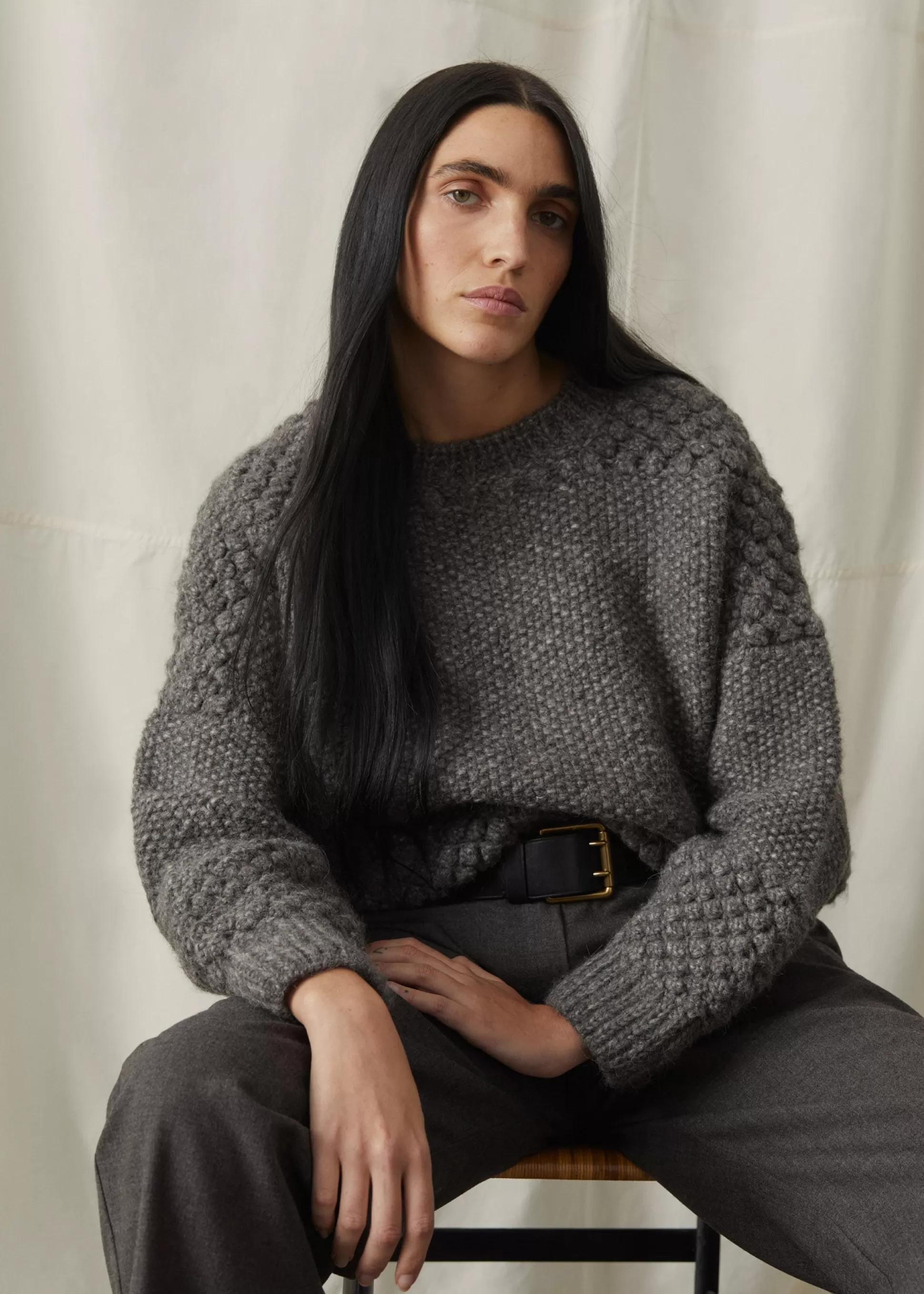 aiayu Strik<Daniela wool sweater Pure Dark Grey