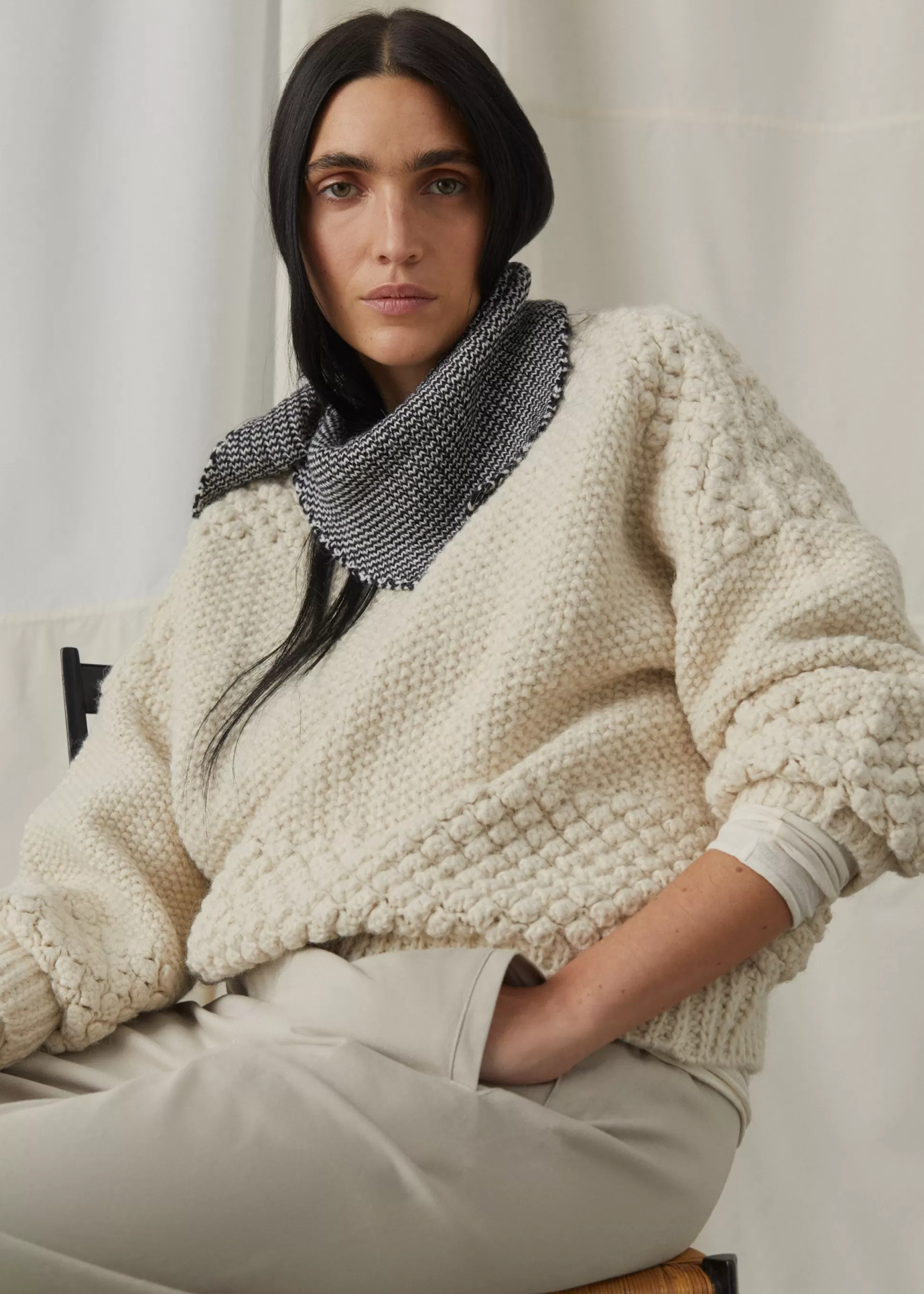 aiayu Strik<Daniela wool sweater Pure Ecru