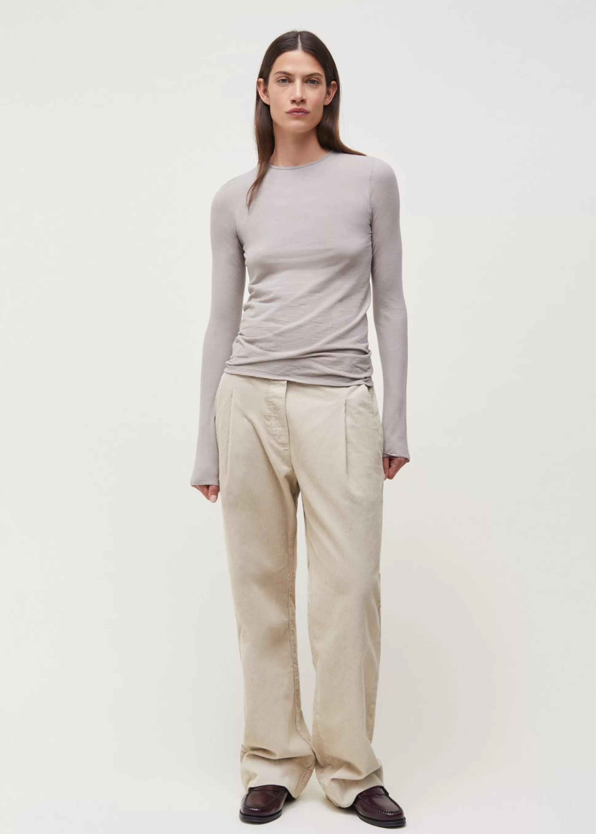aiayu Bluser<Gentle cashmere long sleeve Grey