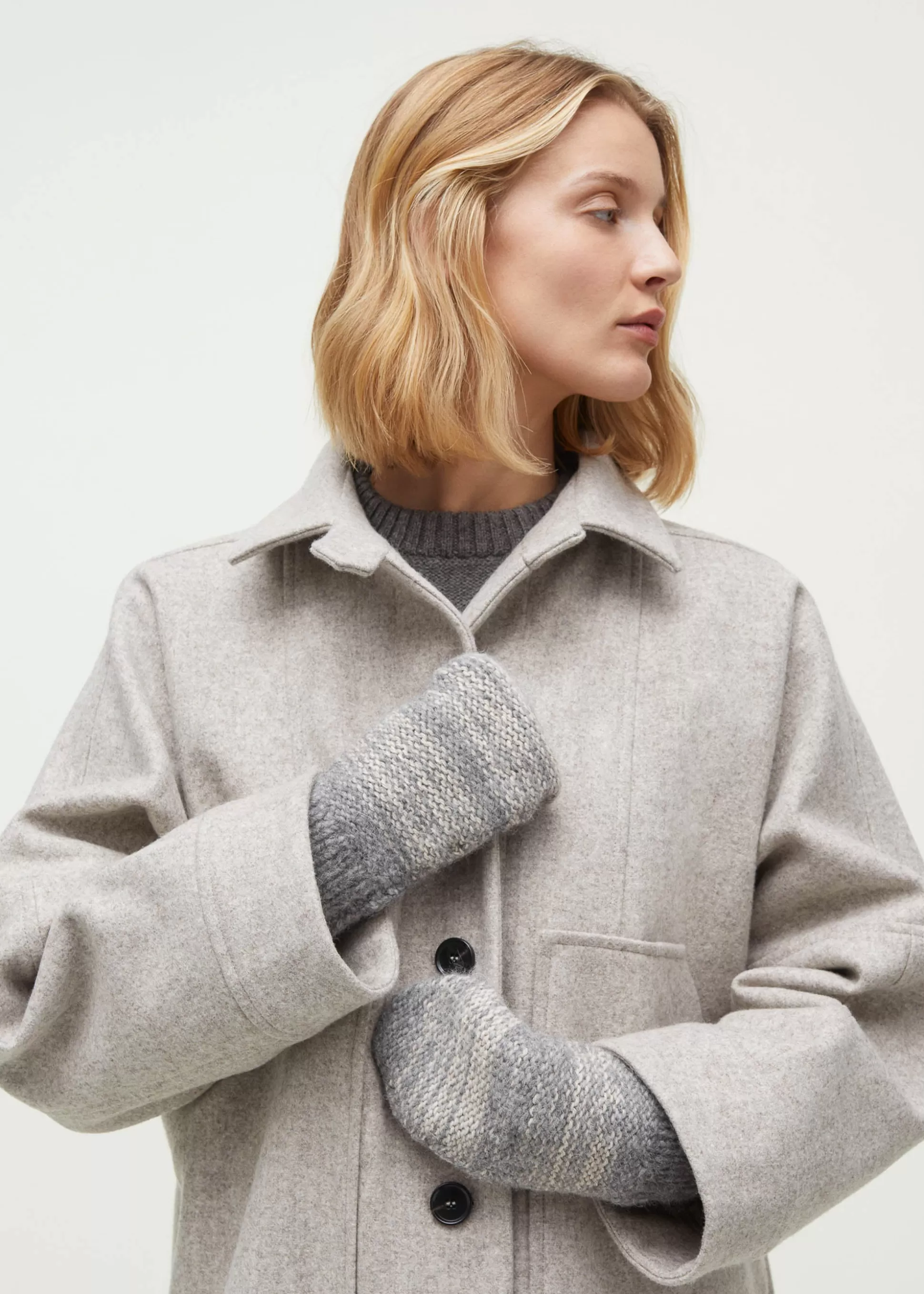 aiayu Huer & Vanter<Halvor wool mittens Mix Grey