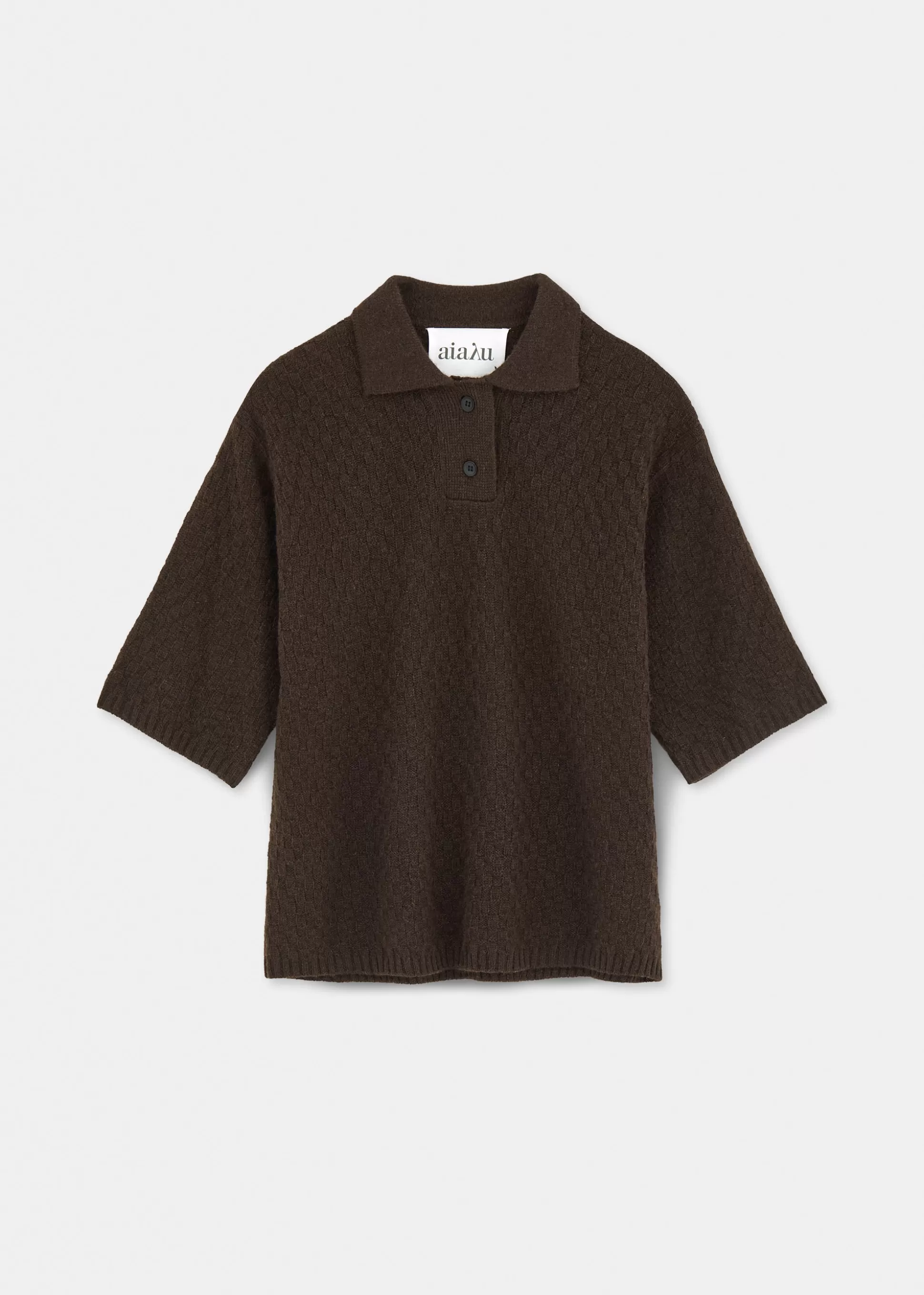 aiayu Bluser | Strik<Heike yak polo t-shirt Pure Dark Brown