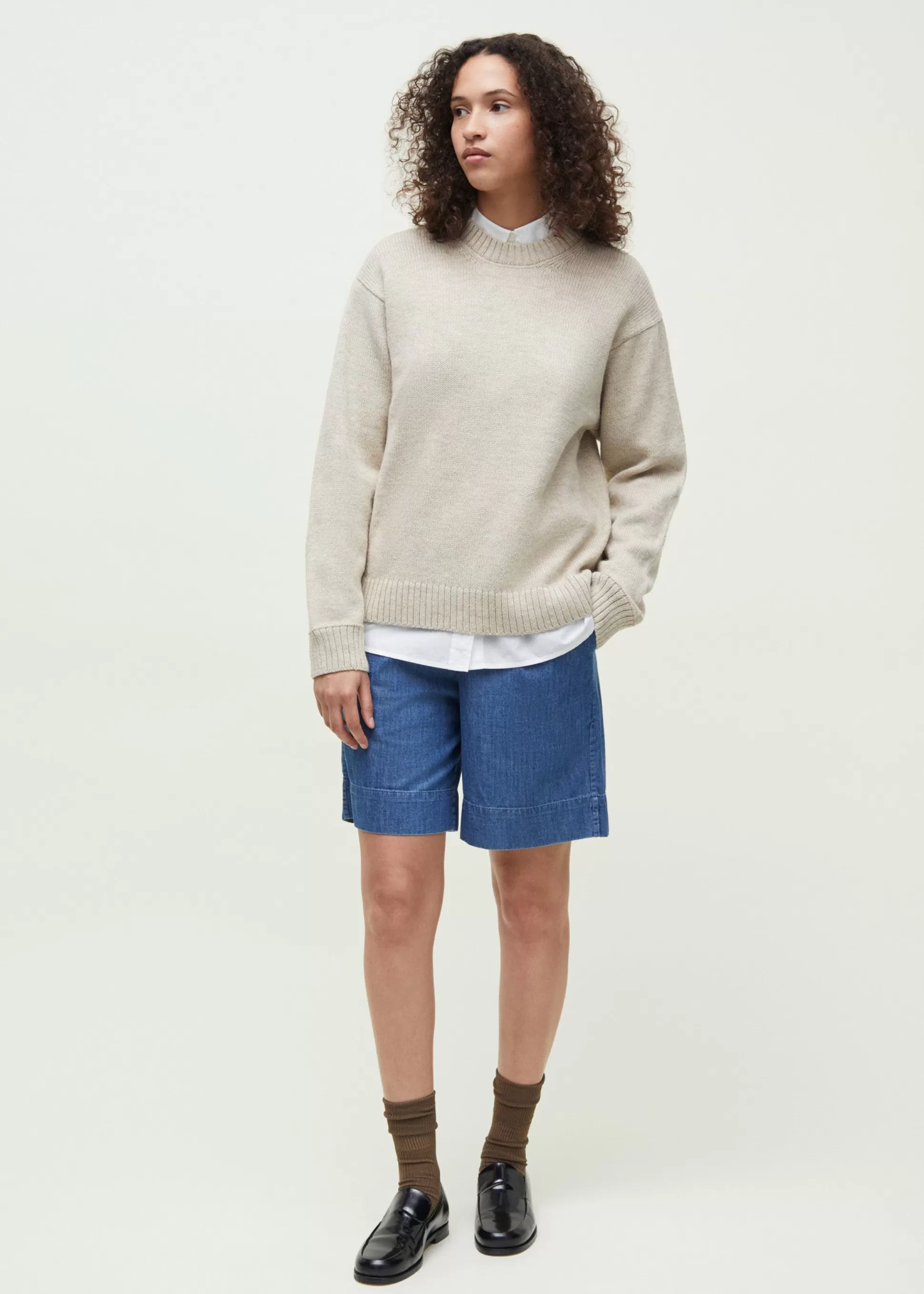 aiayu Strik<Highland saga wool sweater Pure Natural