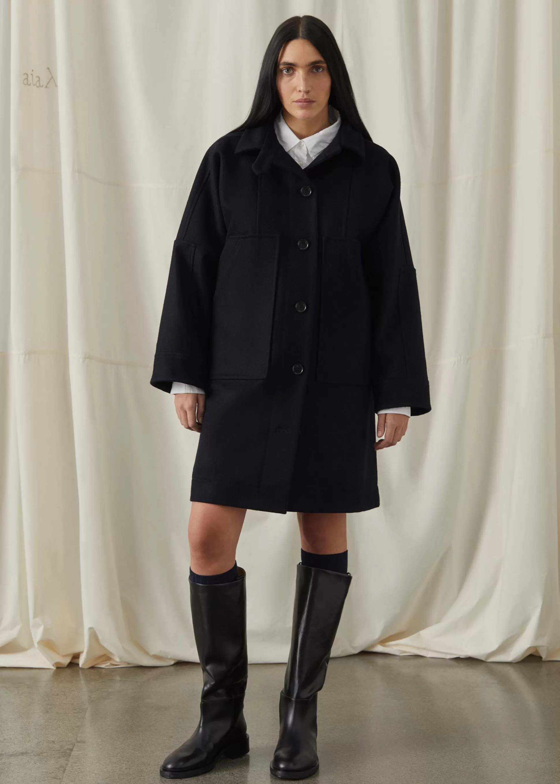 aiayu Frakker<Jada coat loden Navy