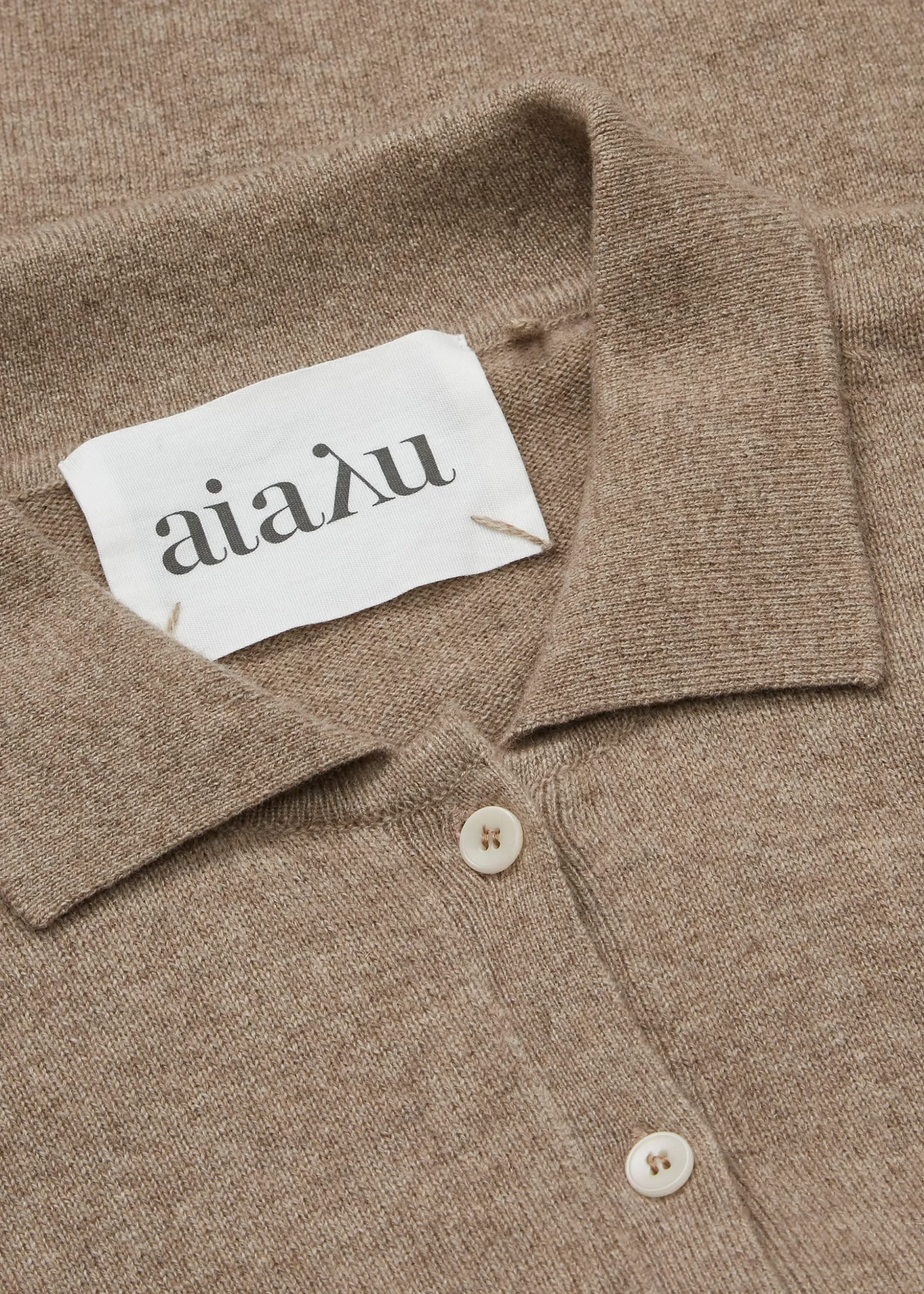 aiayu Bluser | Strik<Leola cashmere long sleeve polo Pure Grain