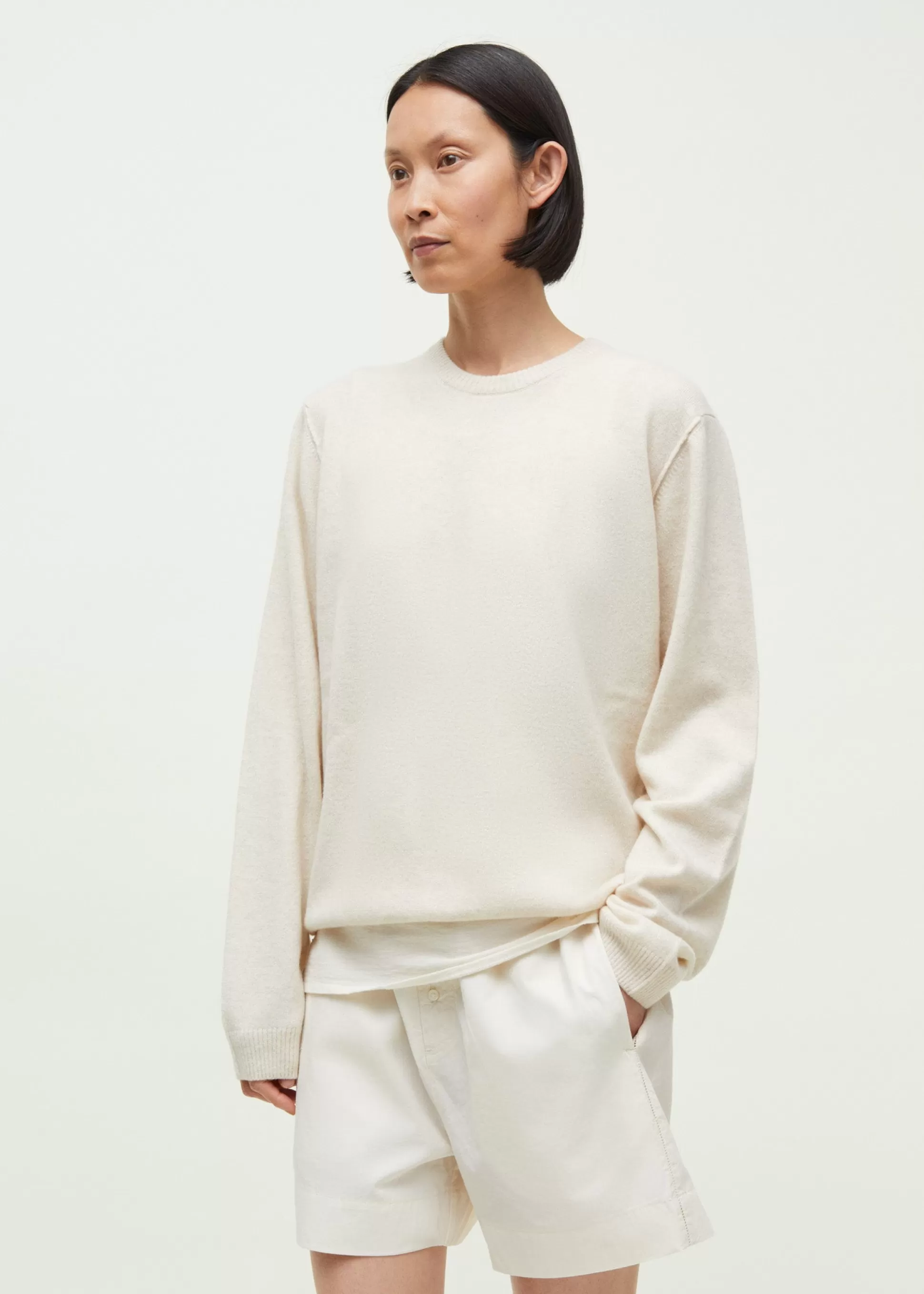 aiayu Strik<Leonardo sweater - pure cashmere Pure Ecru