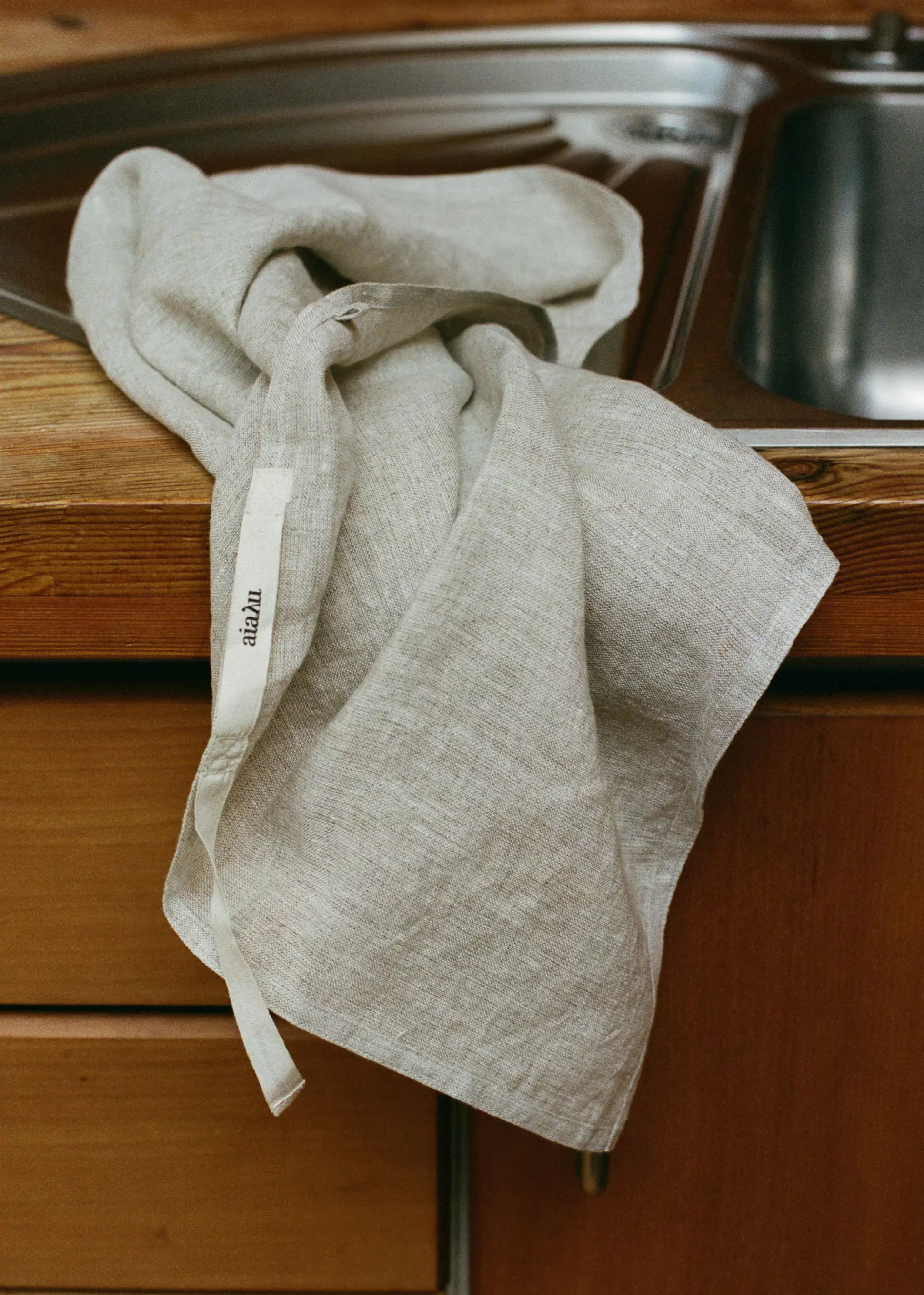 aiayu Karklude & Viskestykker<Linen kitchen towel (set of 2 pcs) Pure Natural