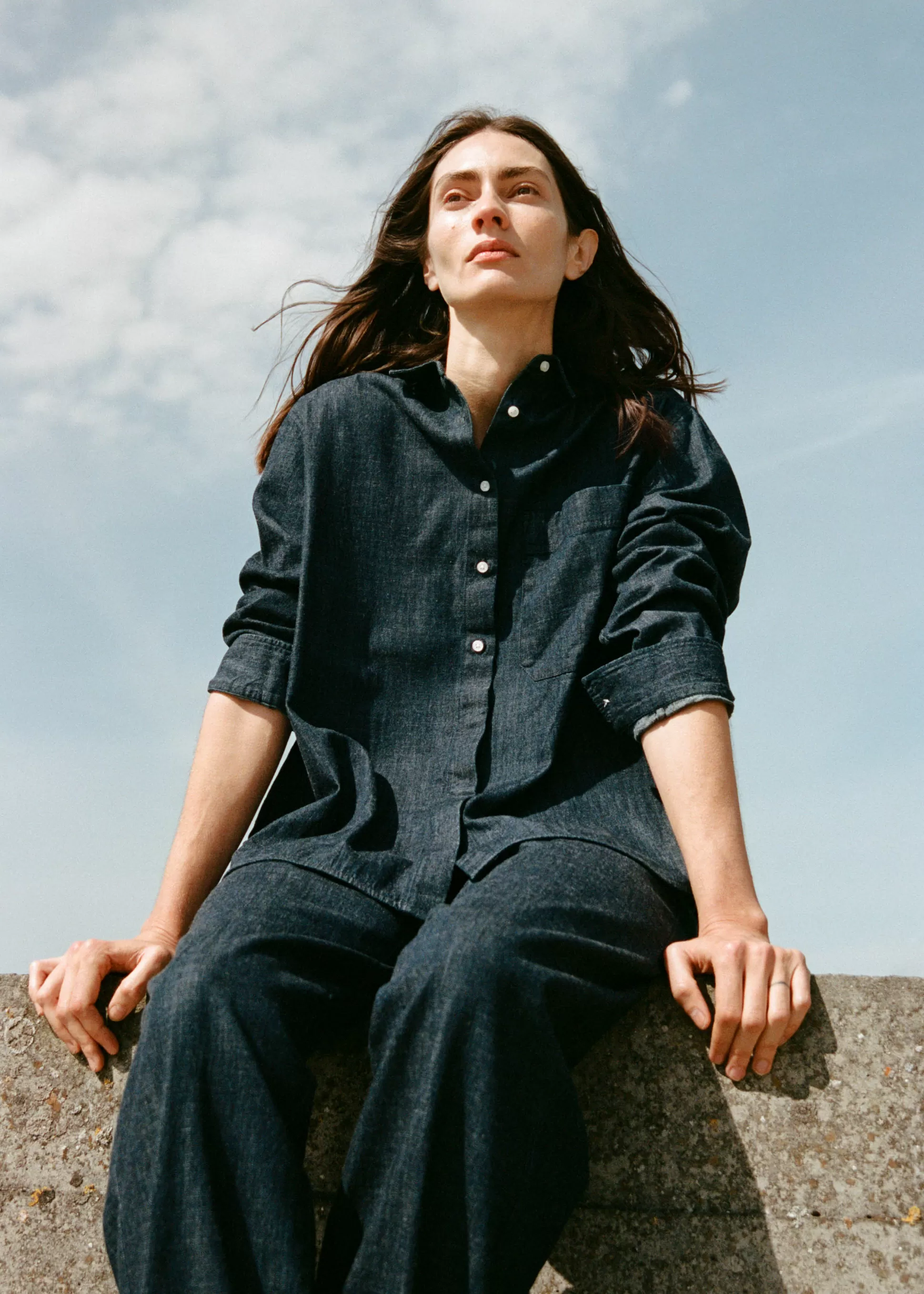 aiayu Skjorter<Lynette shirt denim Dark Blue Jeans
