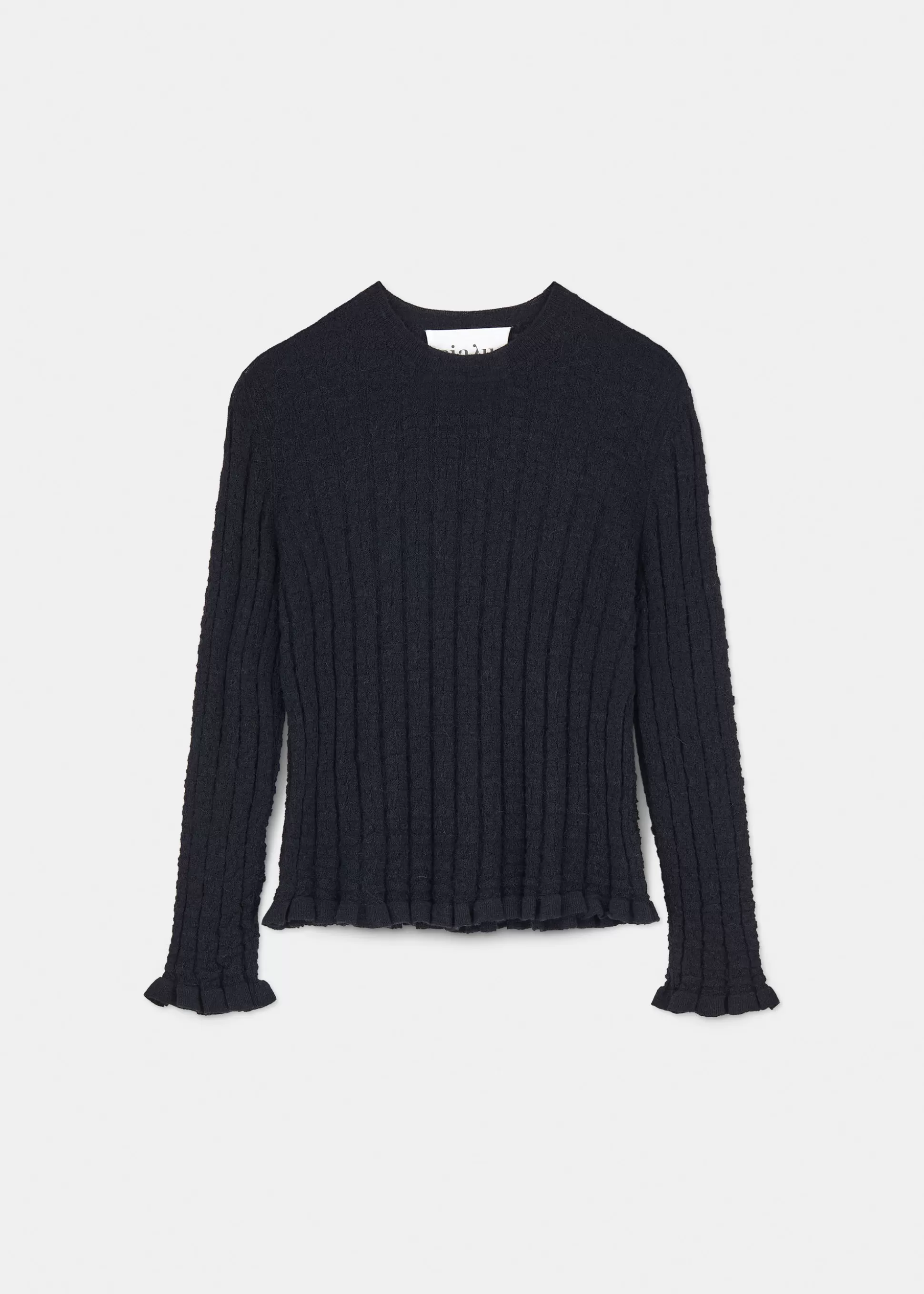 aiayu Bluser | Strik<Mirja llama wool blouse Black Blue