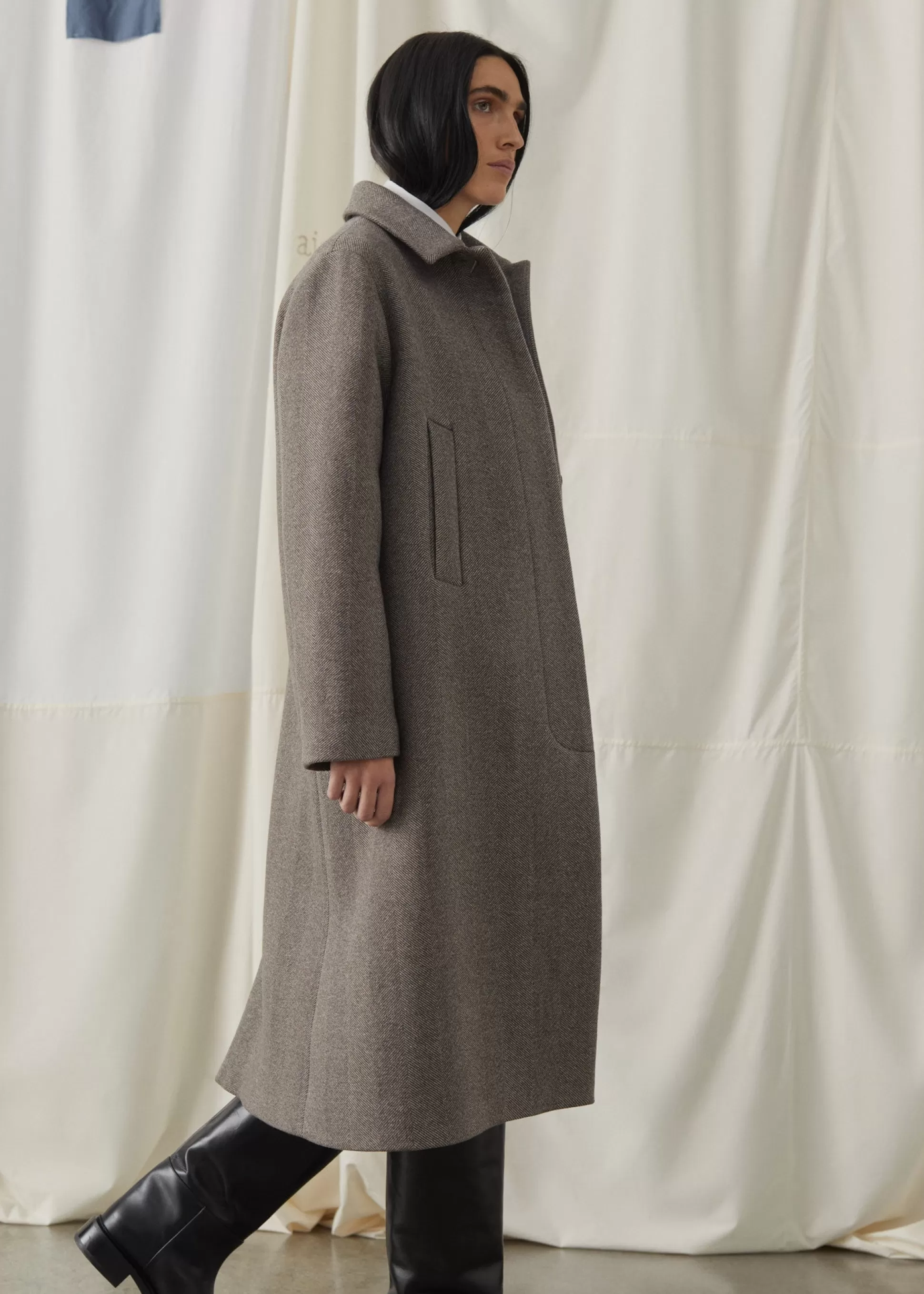 aiayu Frakker<Noah wool coat Herringbone