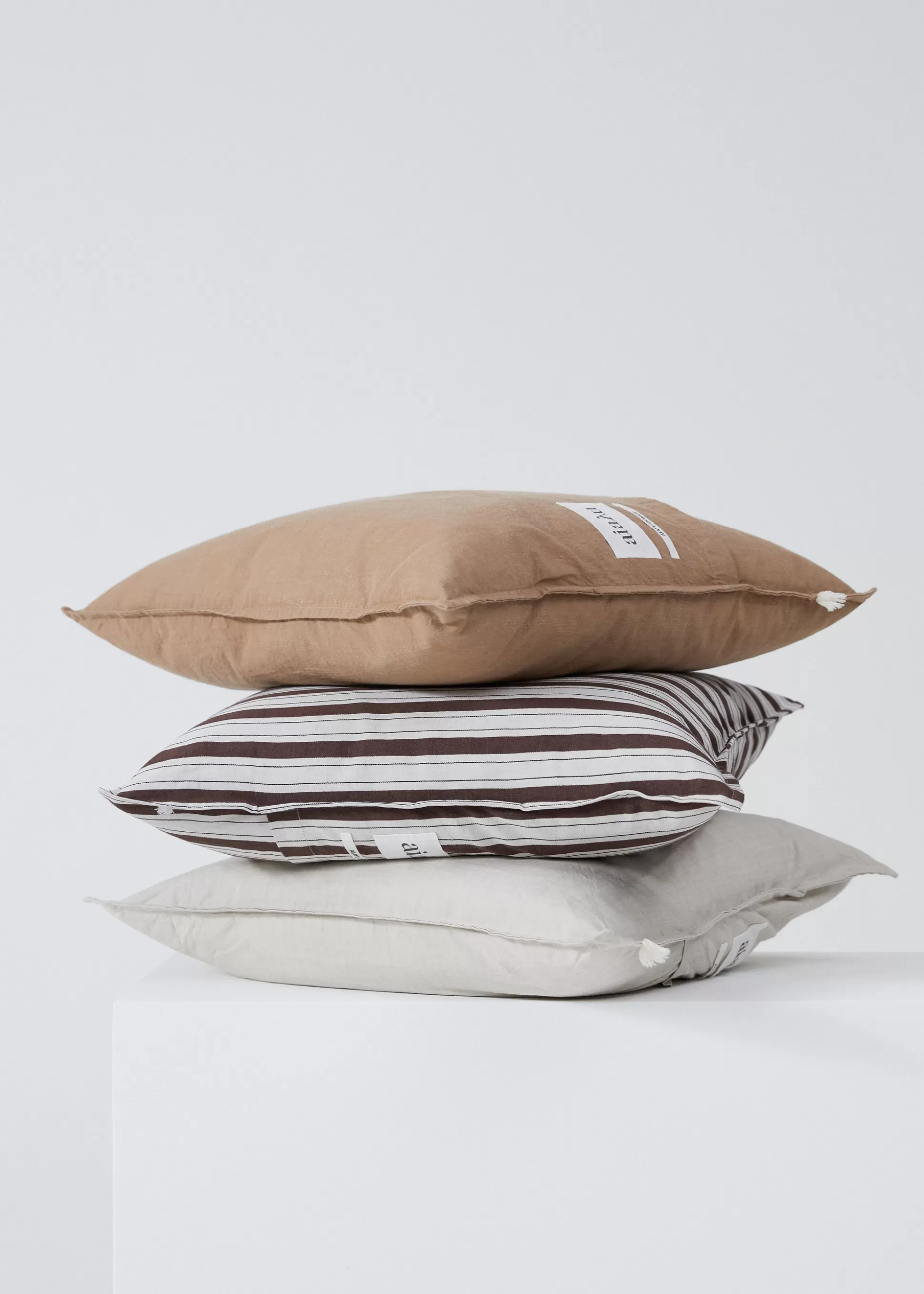 aiayu Puder<Pillow cotton slub - 50x50 Light Tabacco
