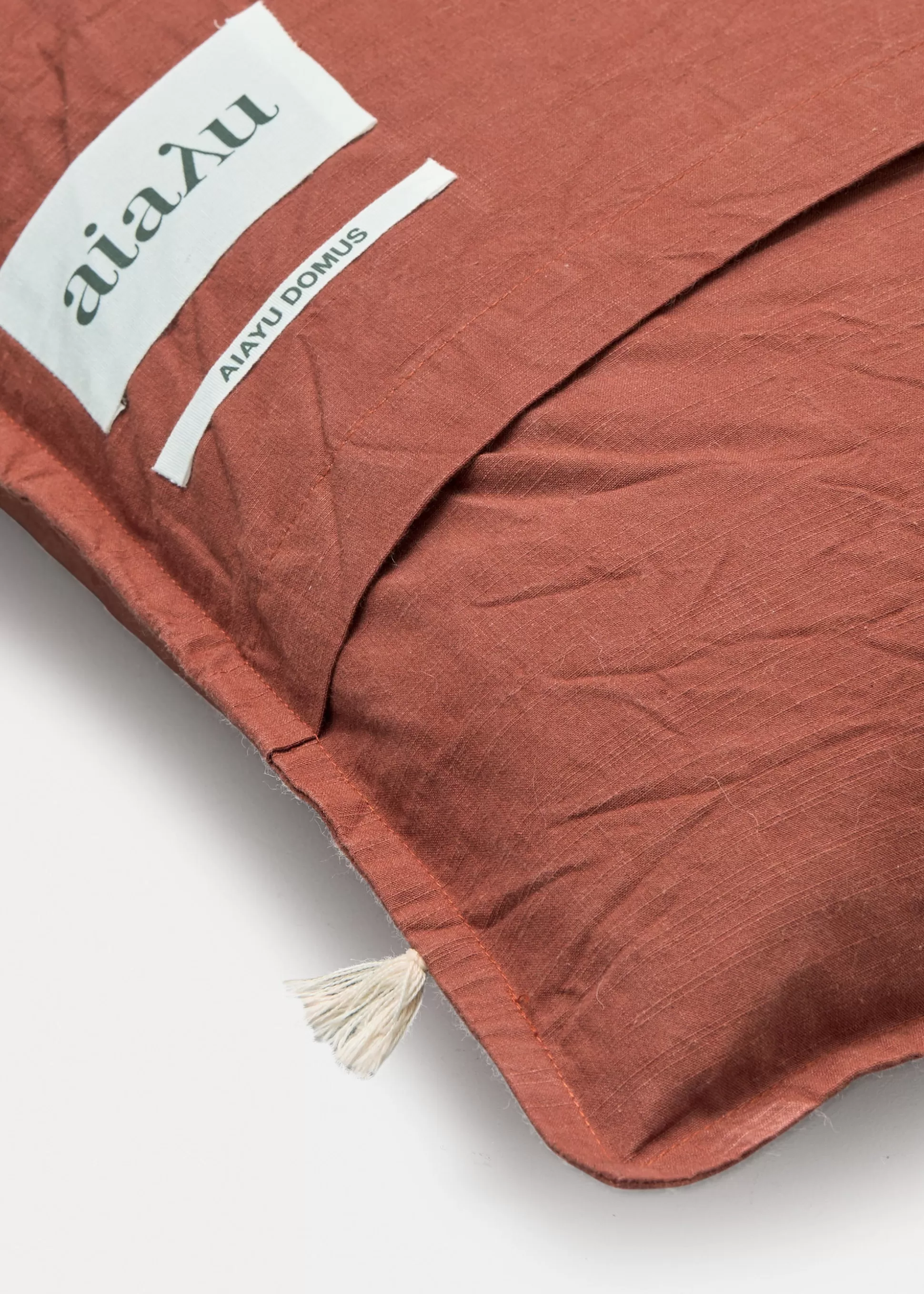 aiayu Puder<Pillow cotton slub - 50x50 Terracotta