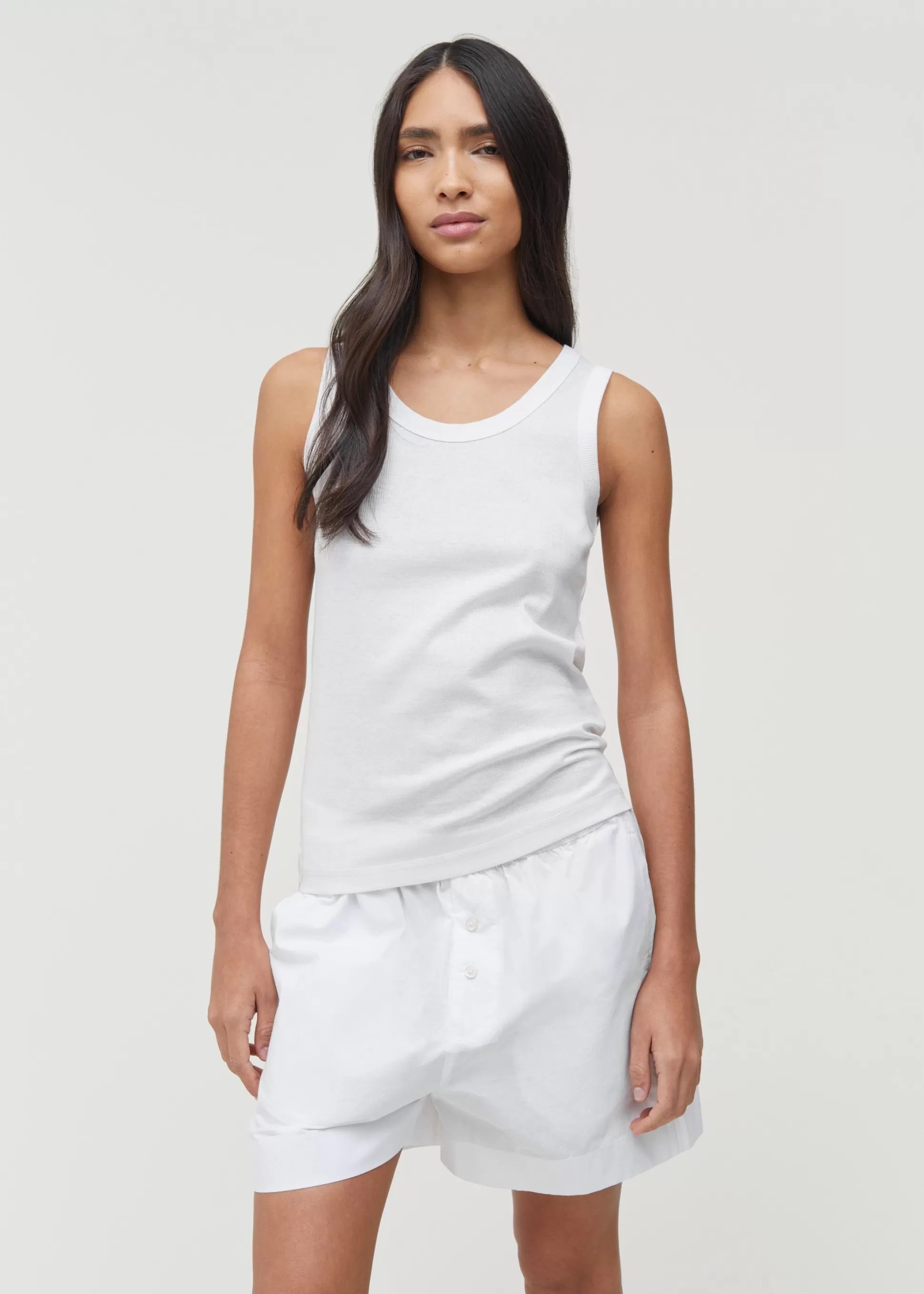 aiayu T-Shirts & Tops<Rib tank top Off White