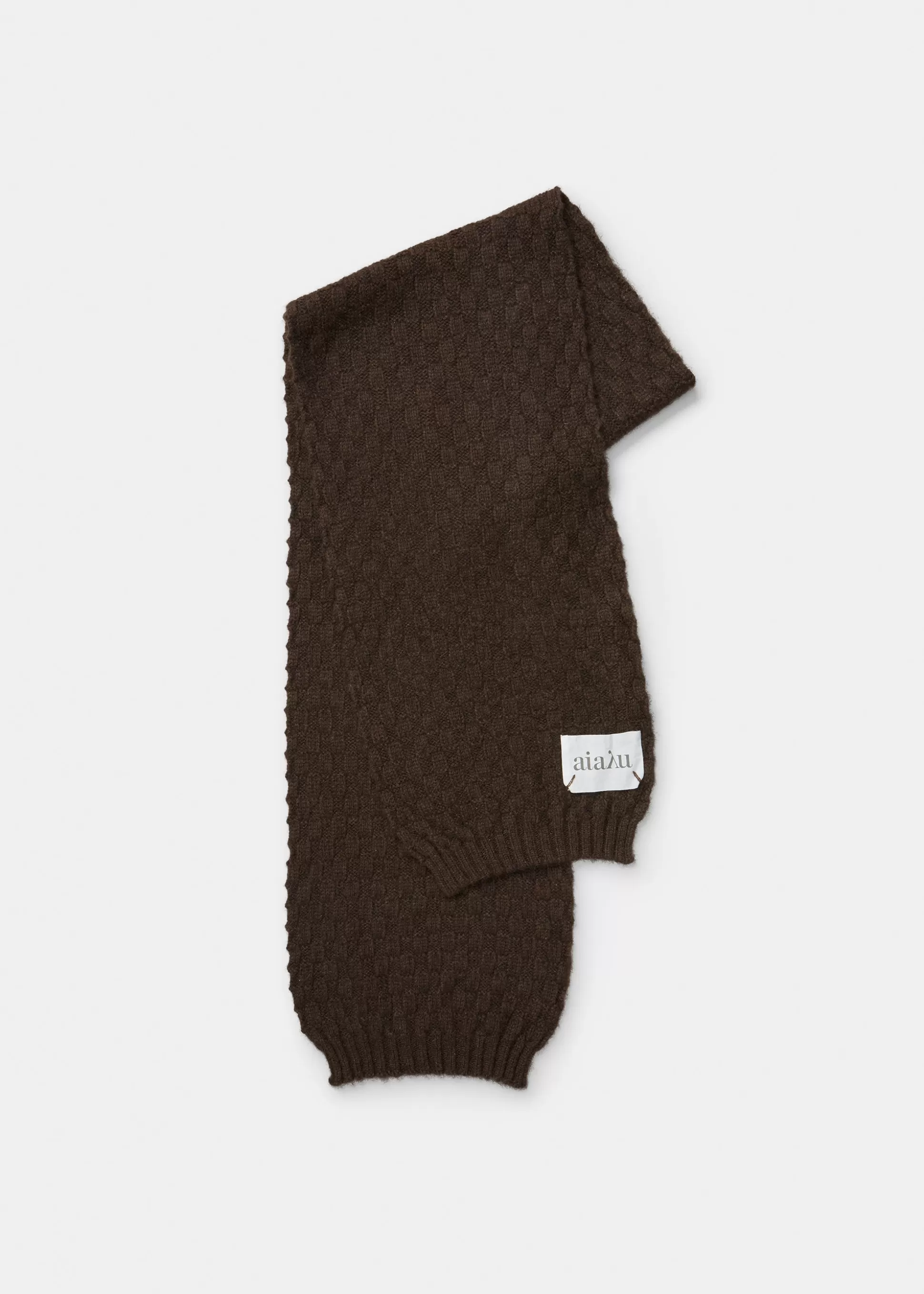 aiayu Tørklæder<Ribi yak scarf Pure Dark Brown