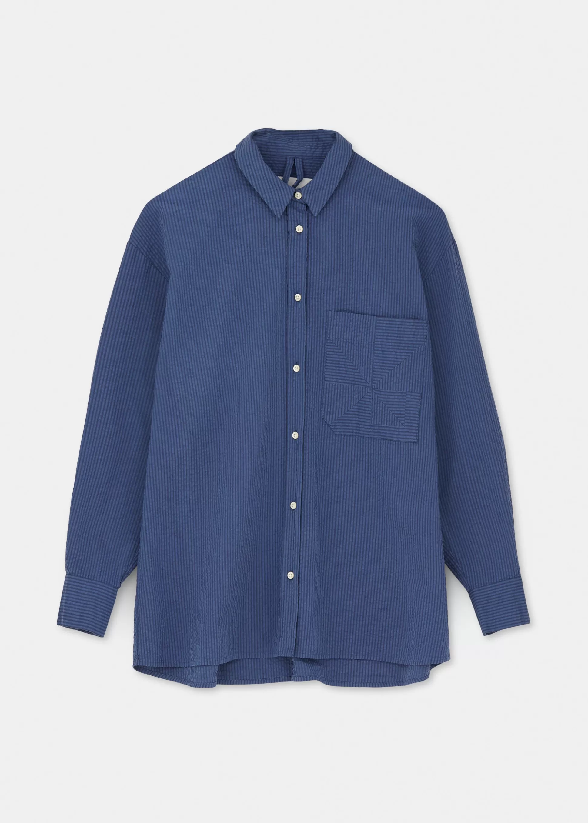 aiayu Skjorter<Shirt japan seersucker Mix True Blue