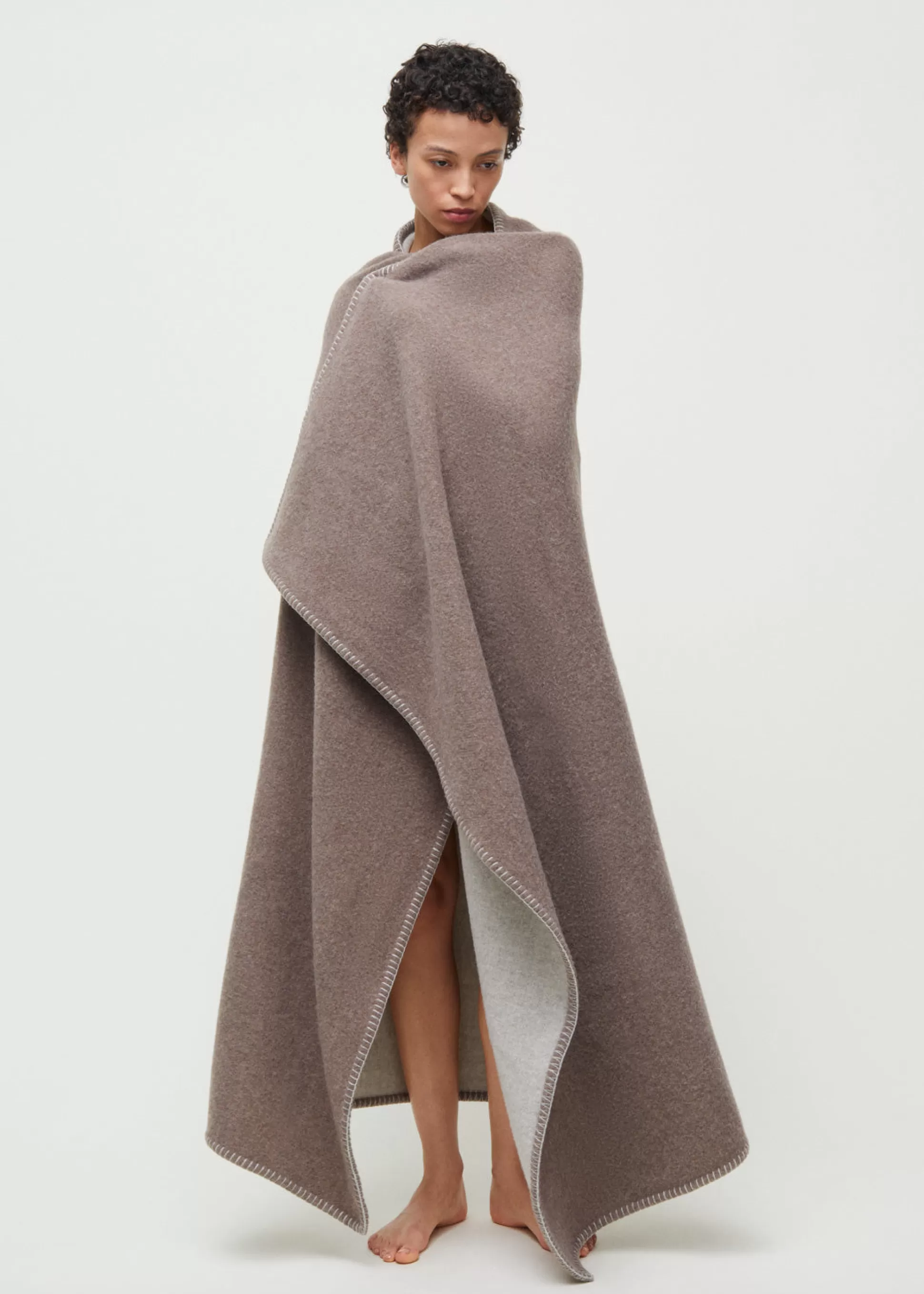 aiayu Plaider<Veda recycled wool throw Mix Brown