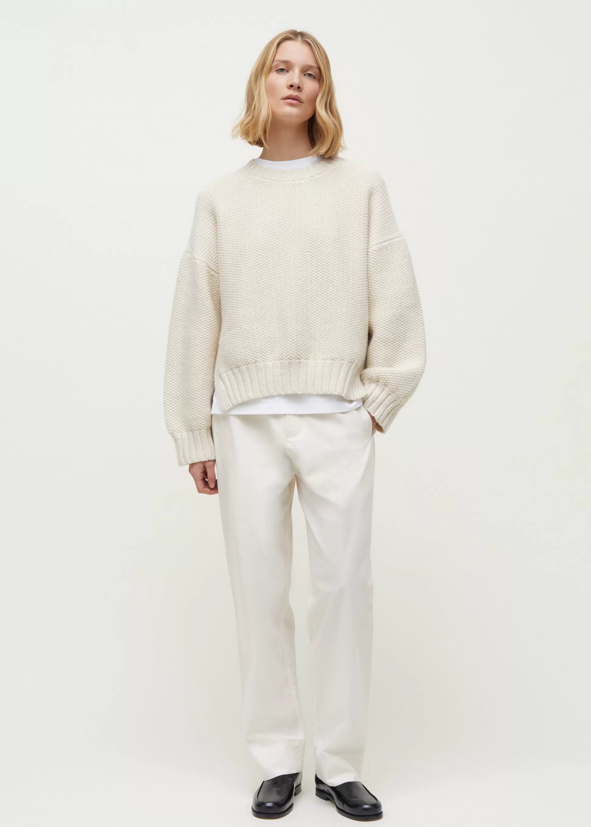 aiayu Strik<Vetla wool sweater Pure Ecru