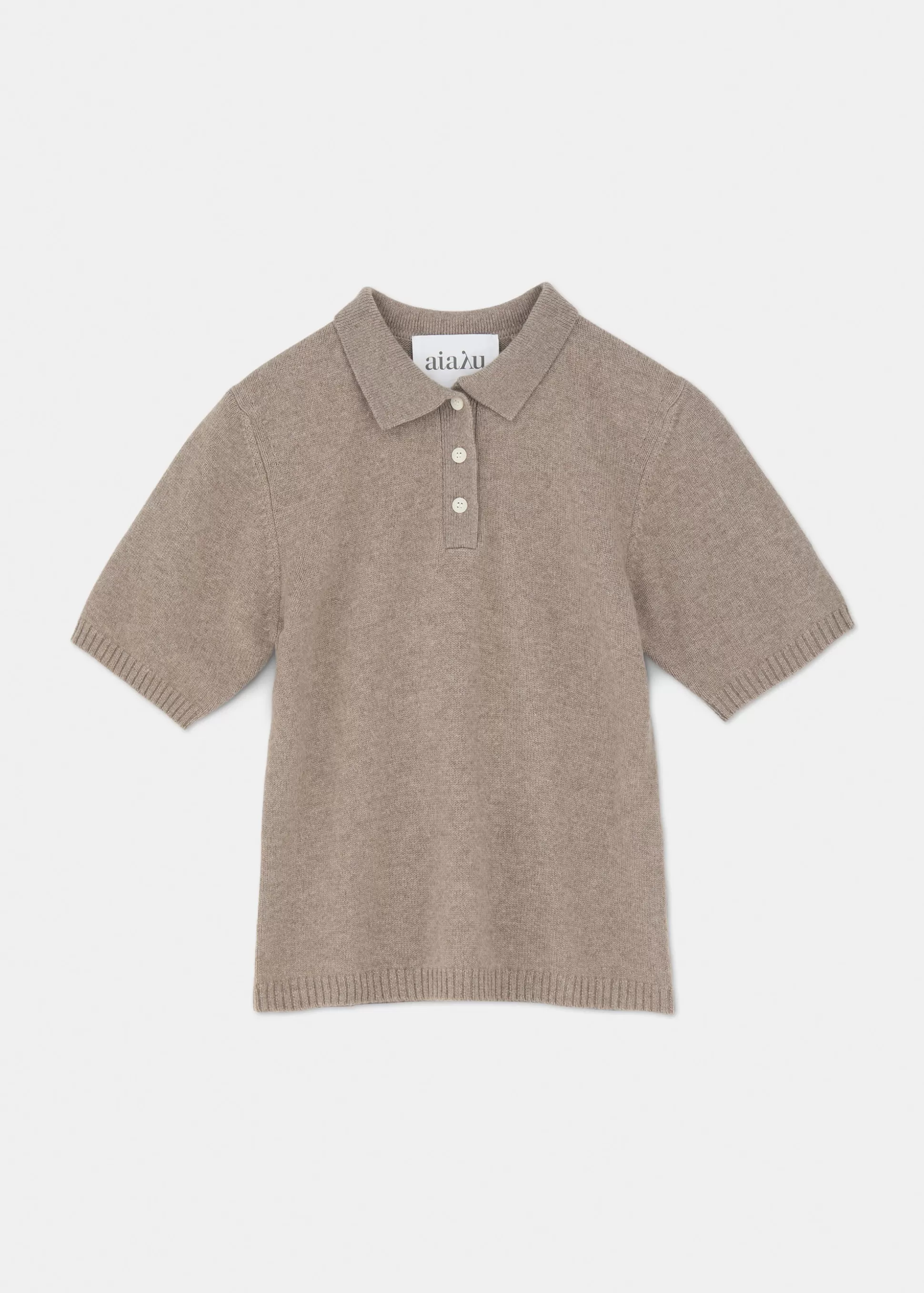 aiayu Bluser | Strik<Vida cashmere polo neck t-shirt Pure Grain