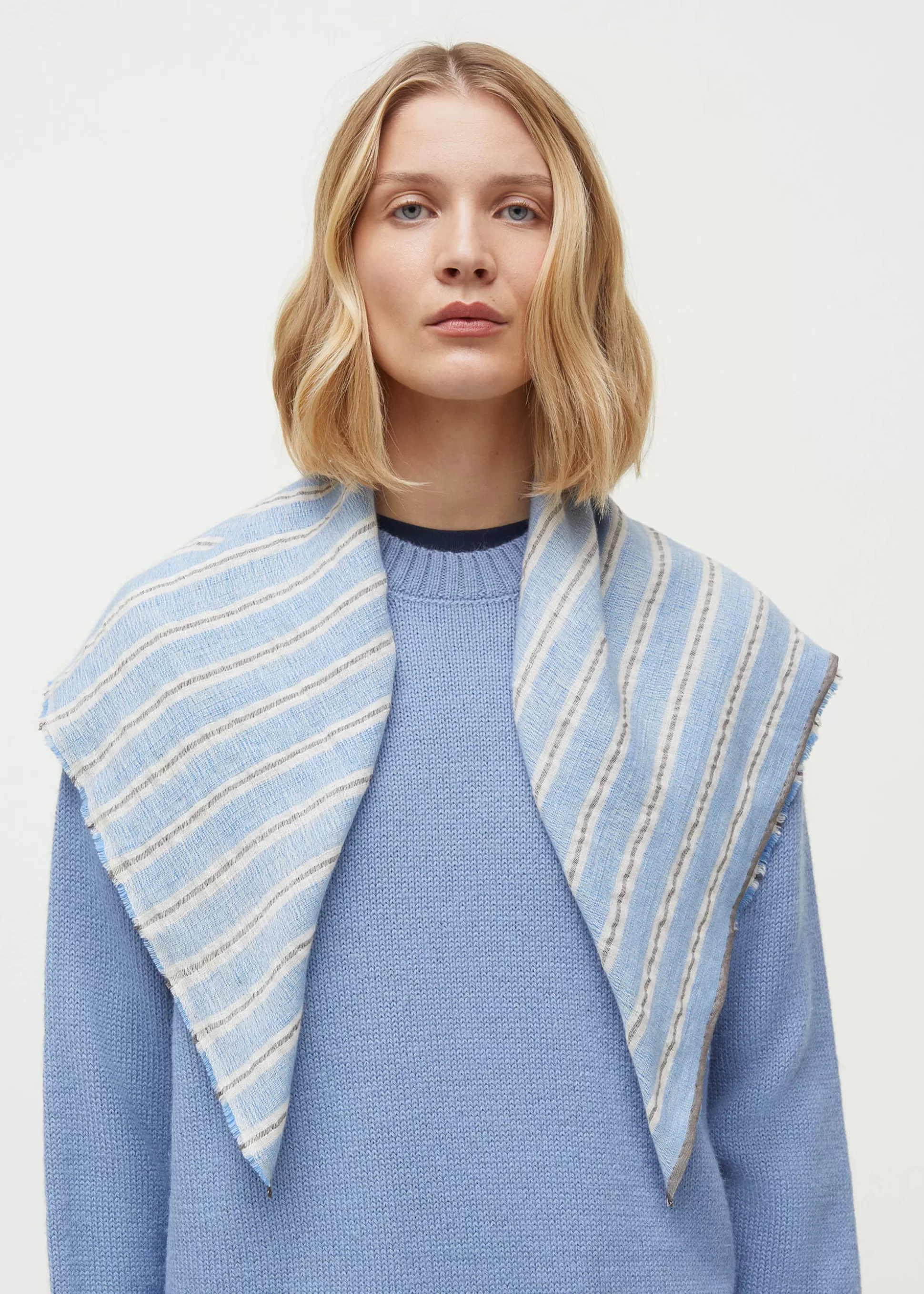 aiayu Tørklæder<Werna cashmere silk scarf Mix Light Blue