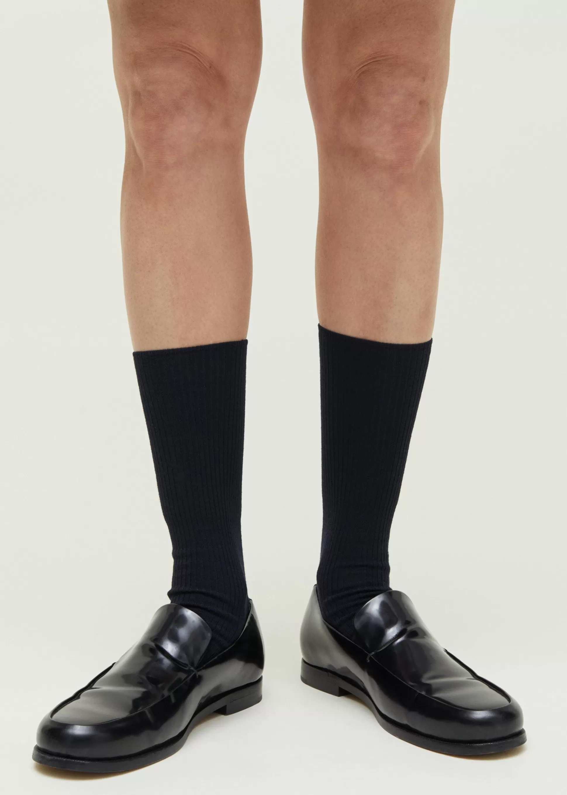 aiayu Strømper<Wool rib socks Black