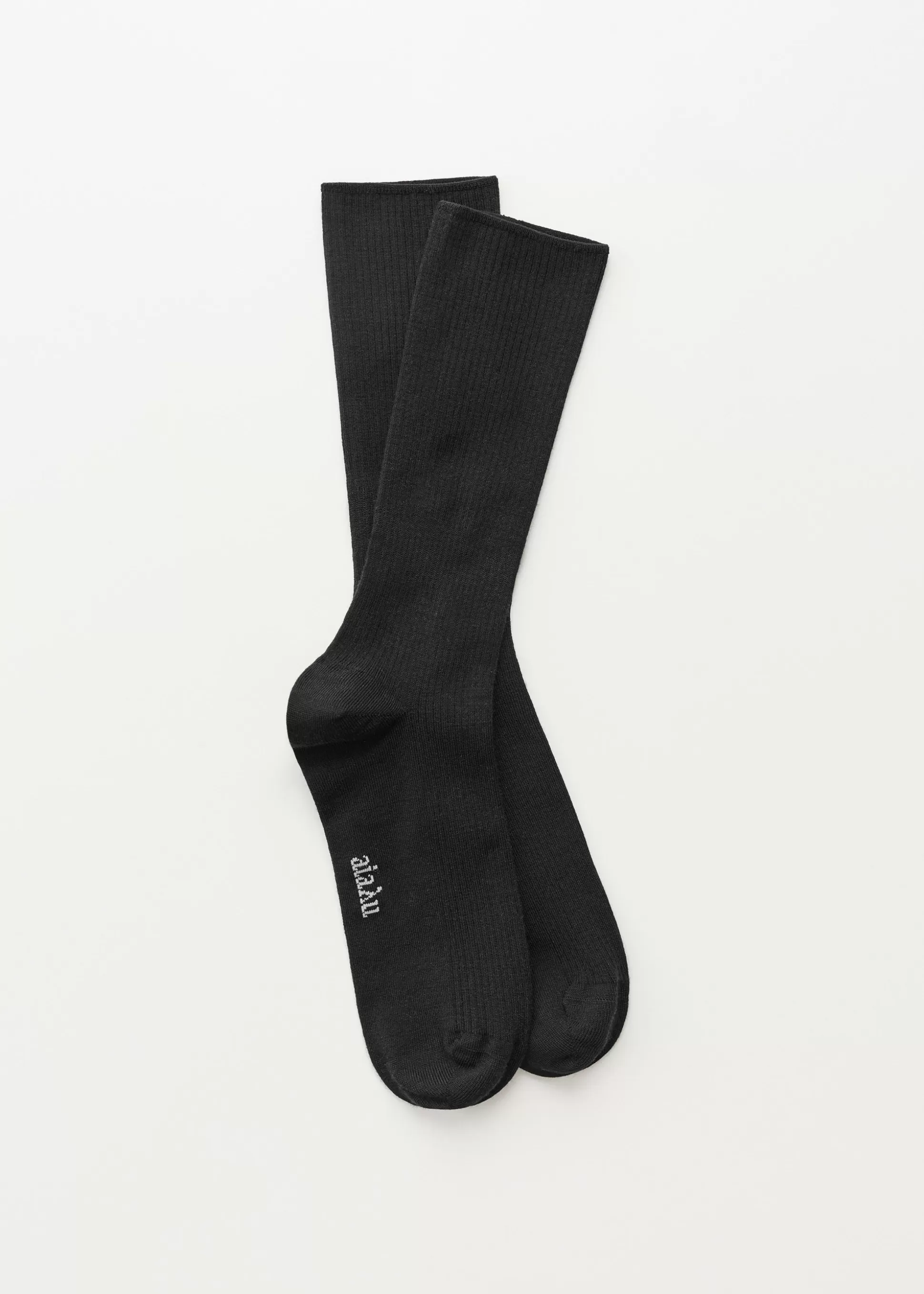 aiayu Strømper<Wool rib socks Black