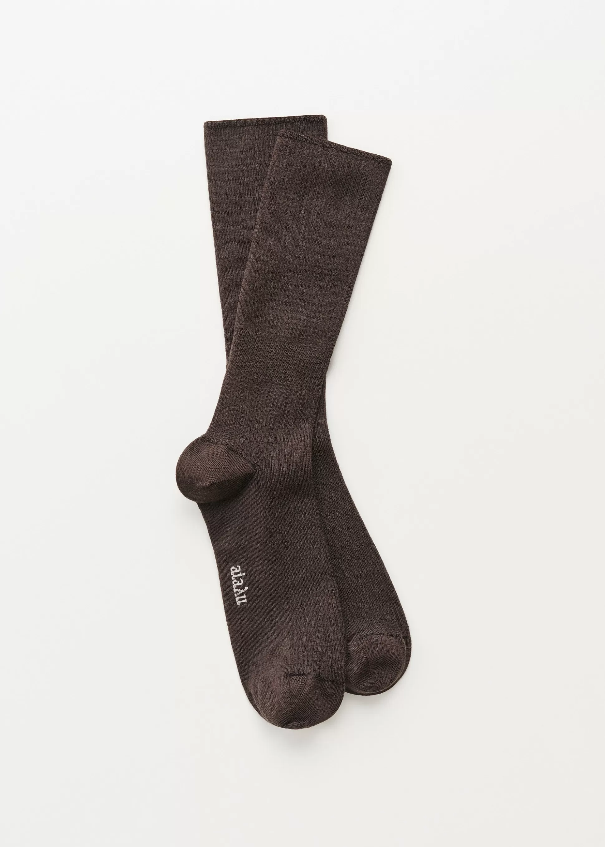 aiayu Strømper<Wool rib socks Brown
