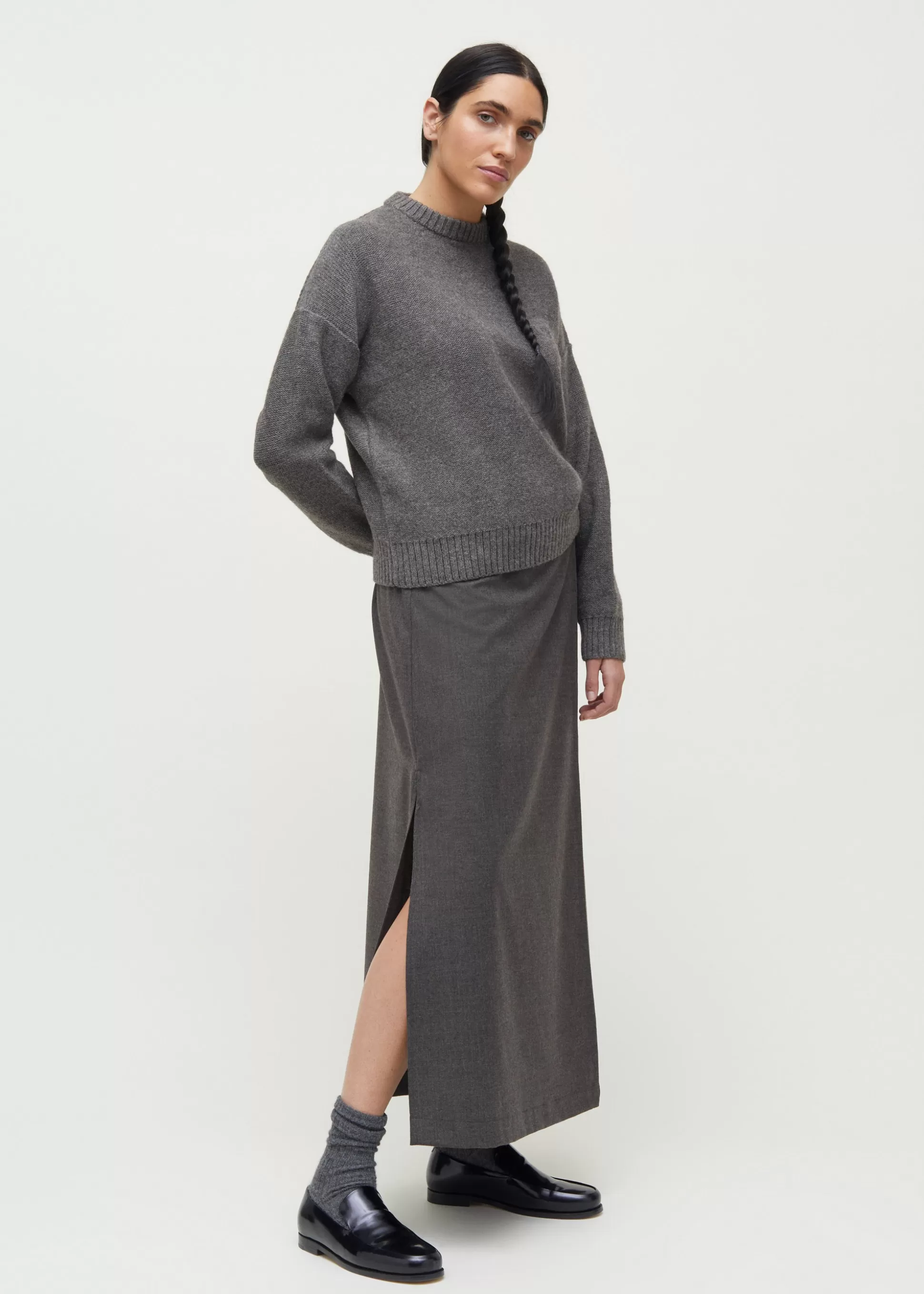 aiayu Kjoler & Nederdele<Wrap skirt fine wool Brownie Melange